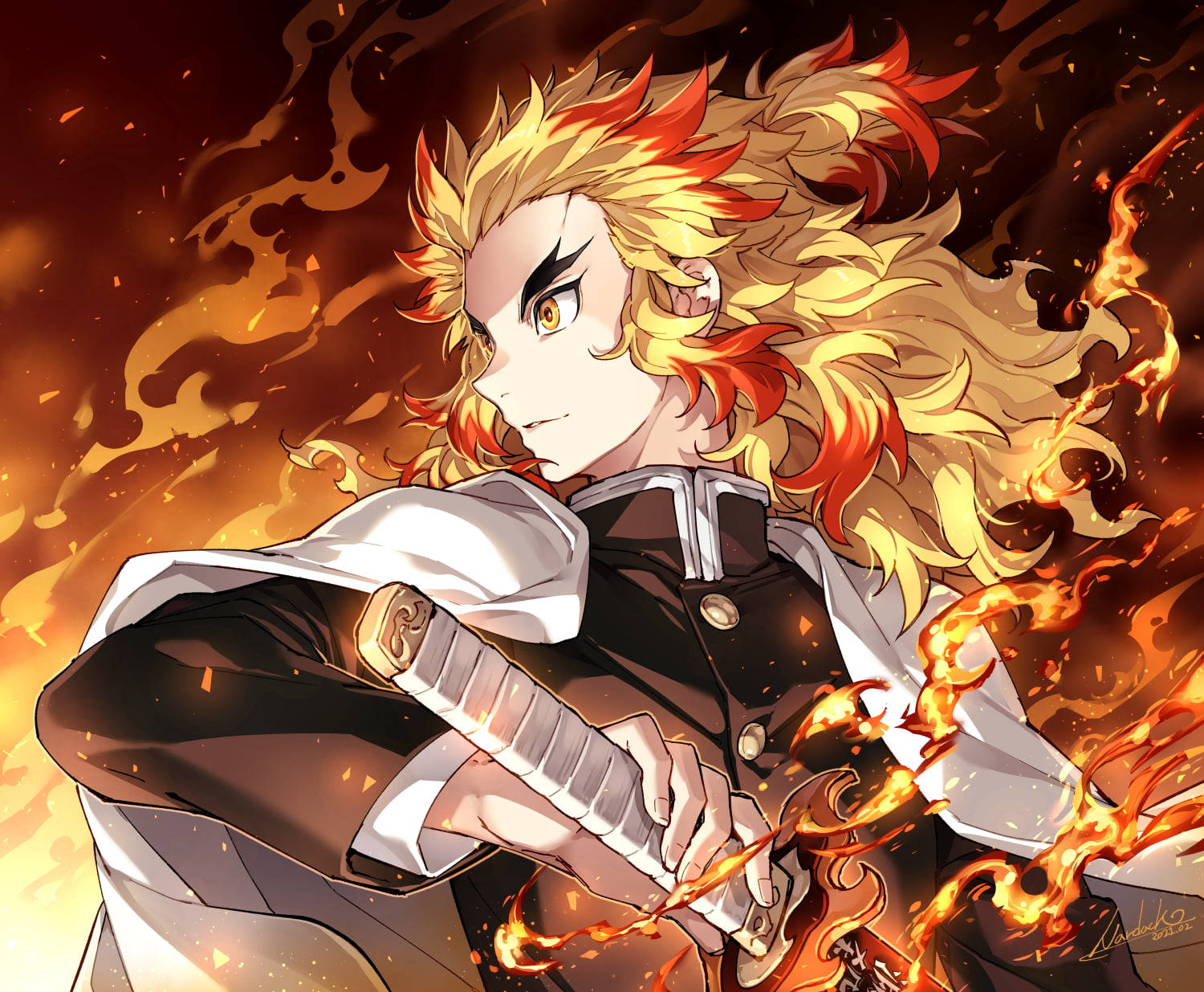 Söpö animepoika Rengoku Taustakuvat