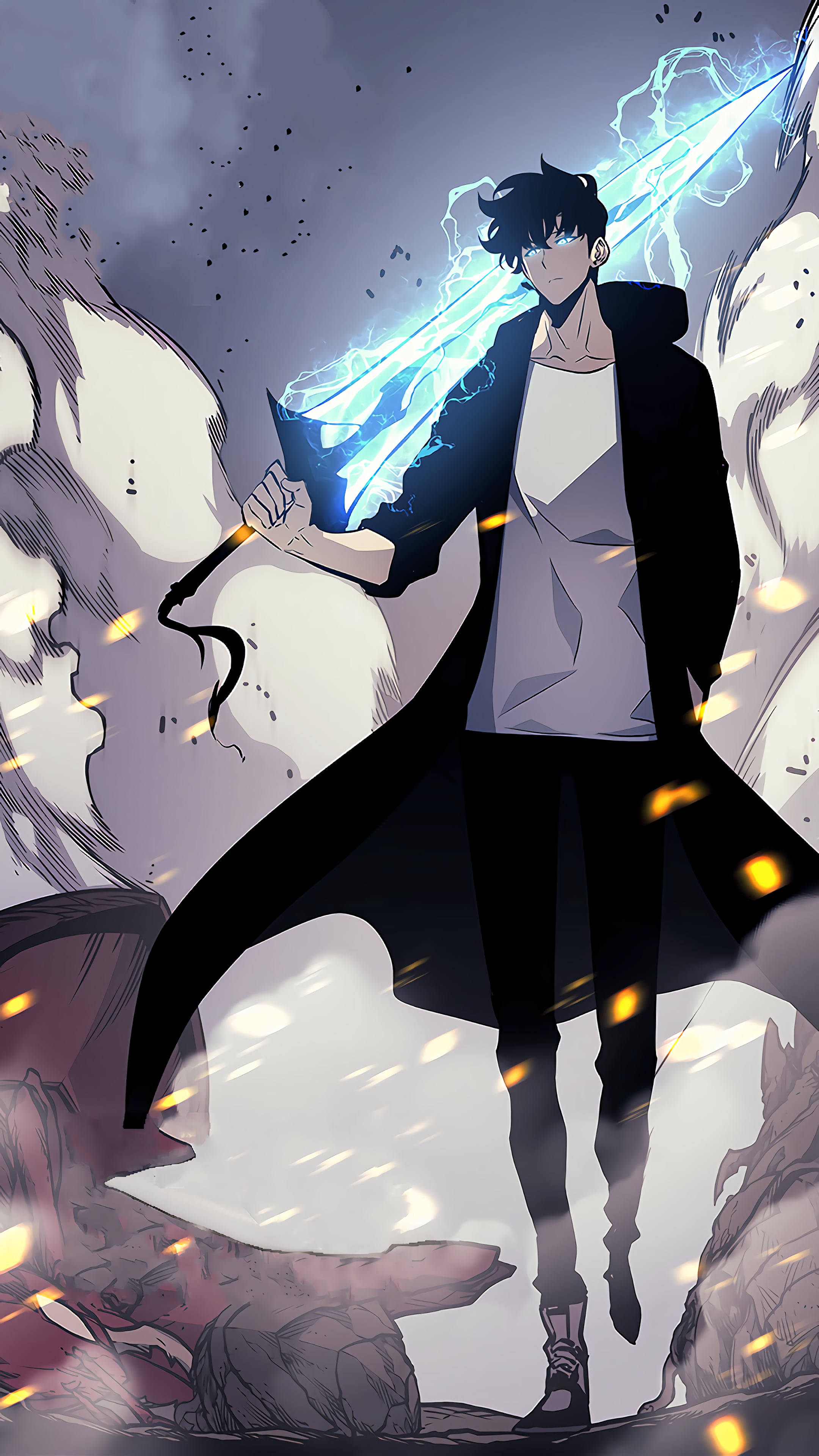 Söpö animepoika Sung Jinwoo Solo Leveling Taustakuvat