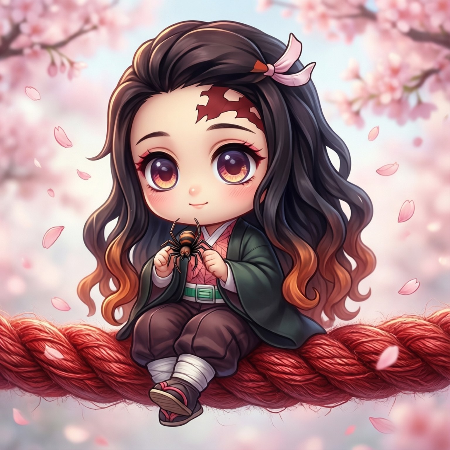 Söpö chibi Rui hämähäkin kanssa Taustakuvat