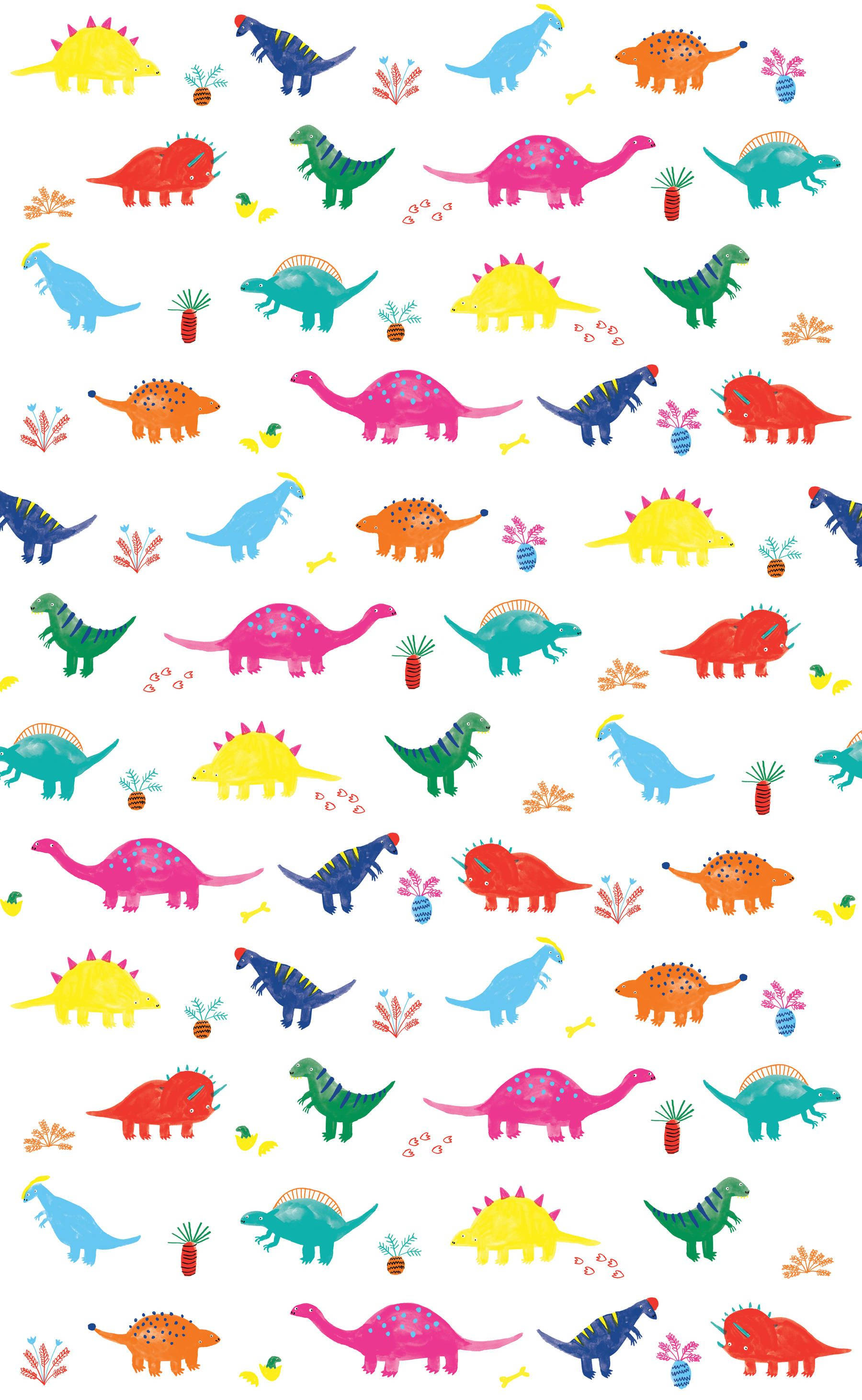 Söpö dinosaurus estetiikka valkoisella Taustakuvat