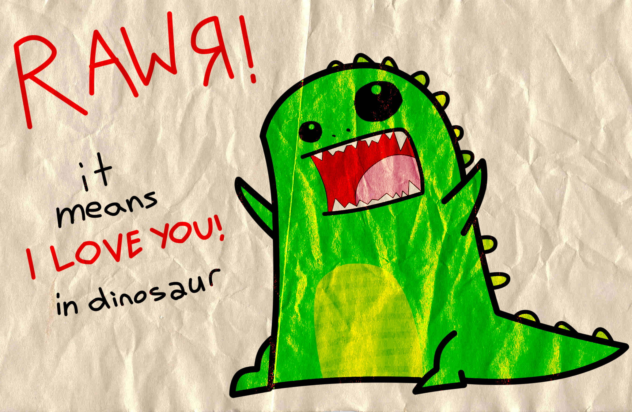 Söpö dinosaurus Rawr Rakastan sinua Taustakuvat