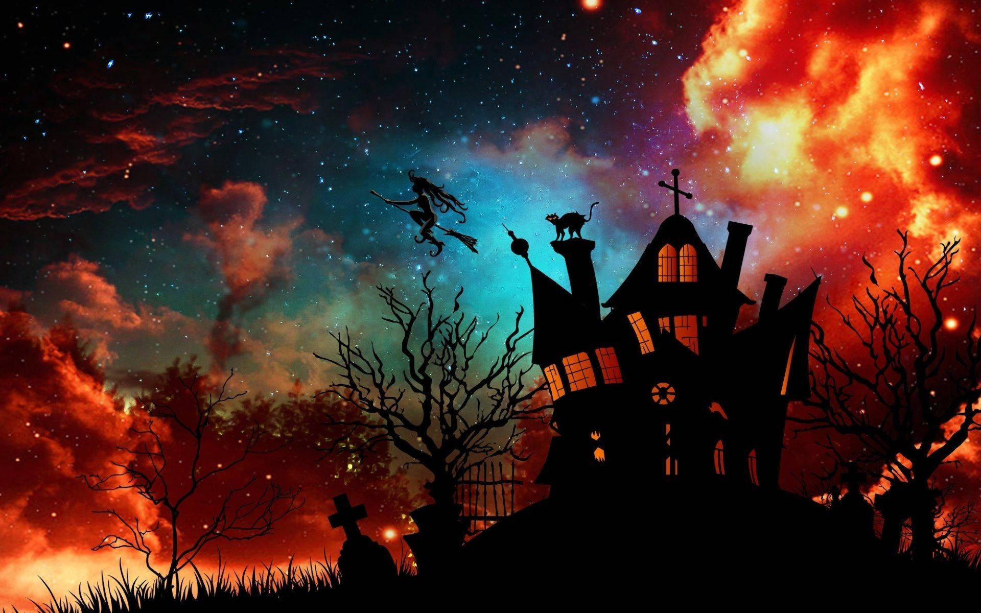 Söpö esteettinen Halloween-noitatalo Taustakuvat