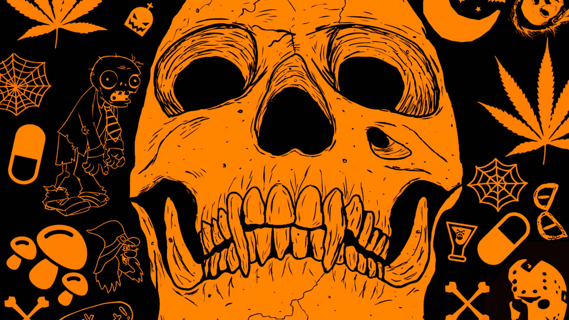 Söpö esteettinen Halloween-kallo Taustakuvat