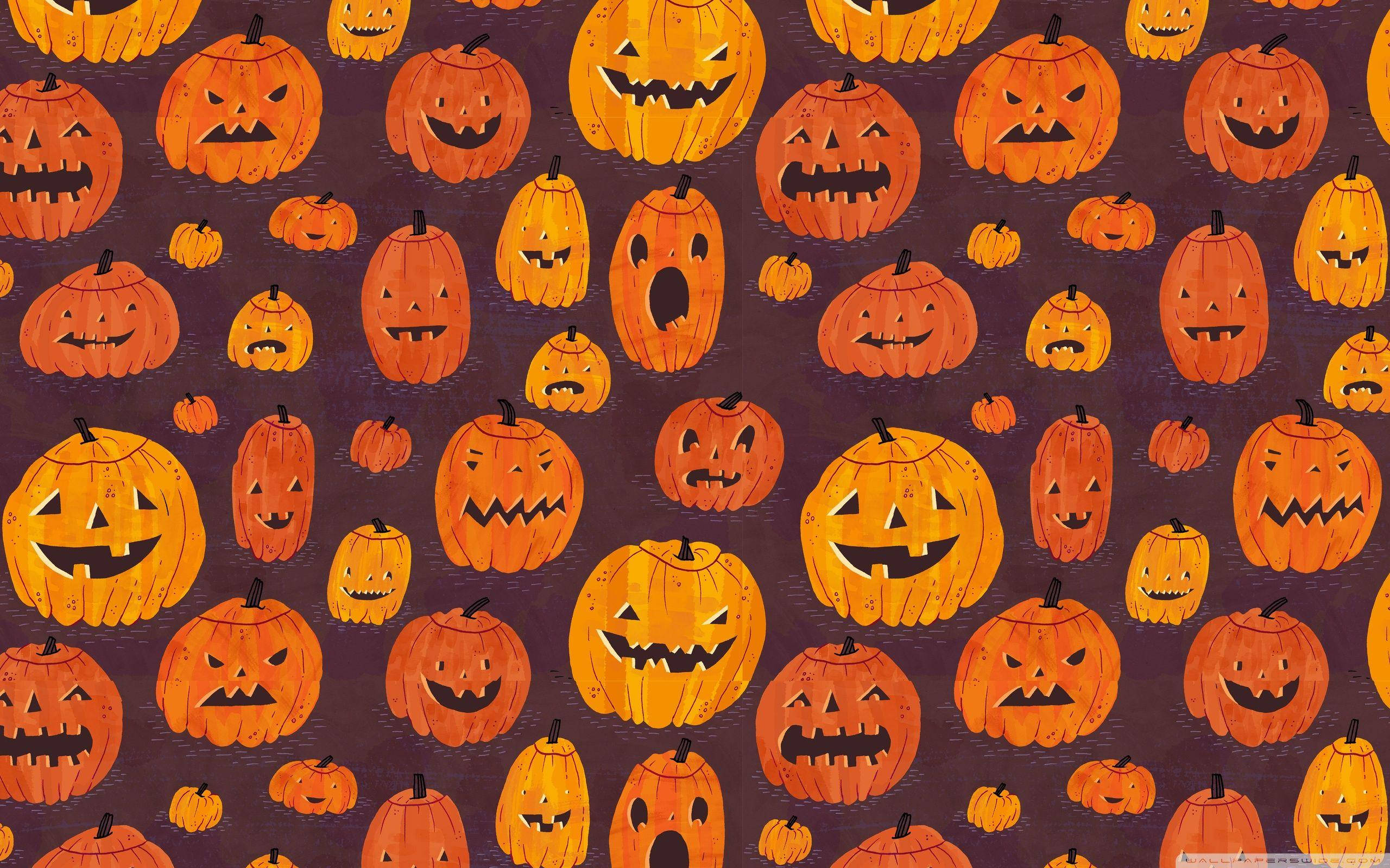 Söpö esteettinen Halloween-kurpitsakuvio Taustakuvat