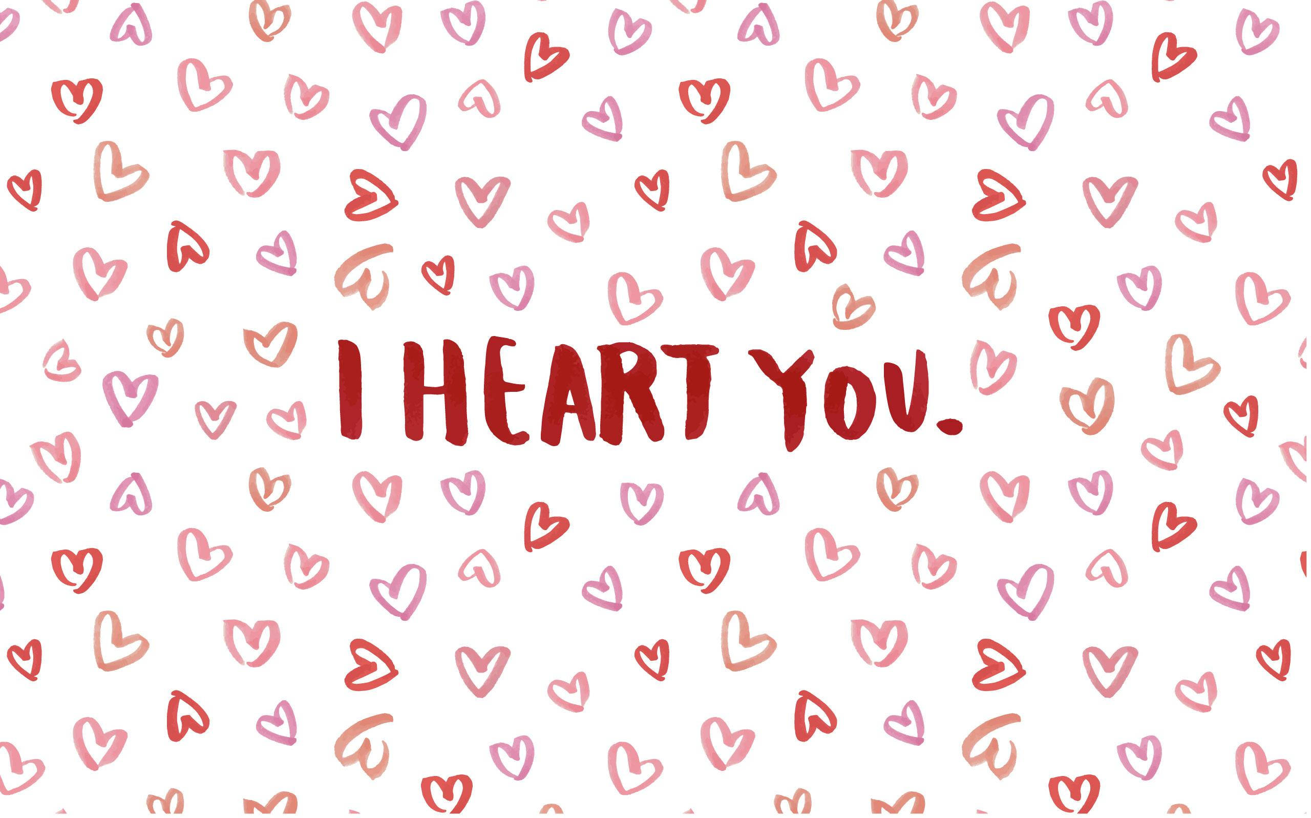 Söpö esteettinen I Heart You tietokoneelle Taustakuvat