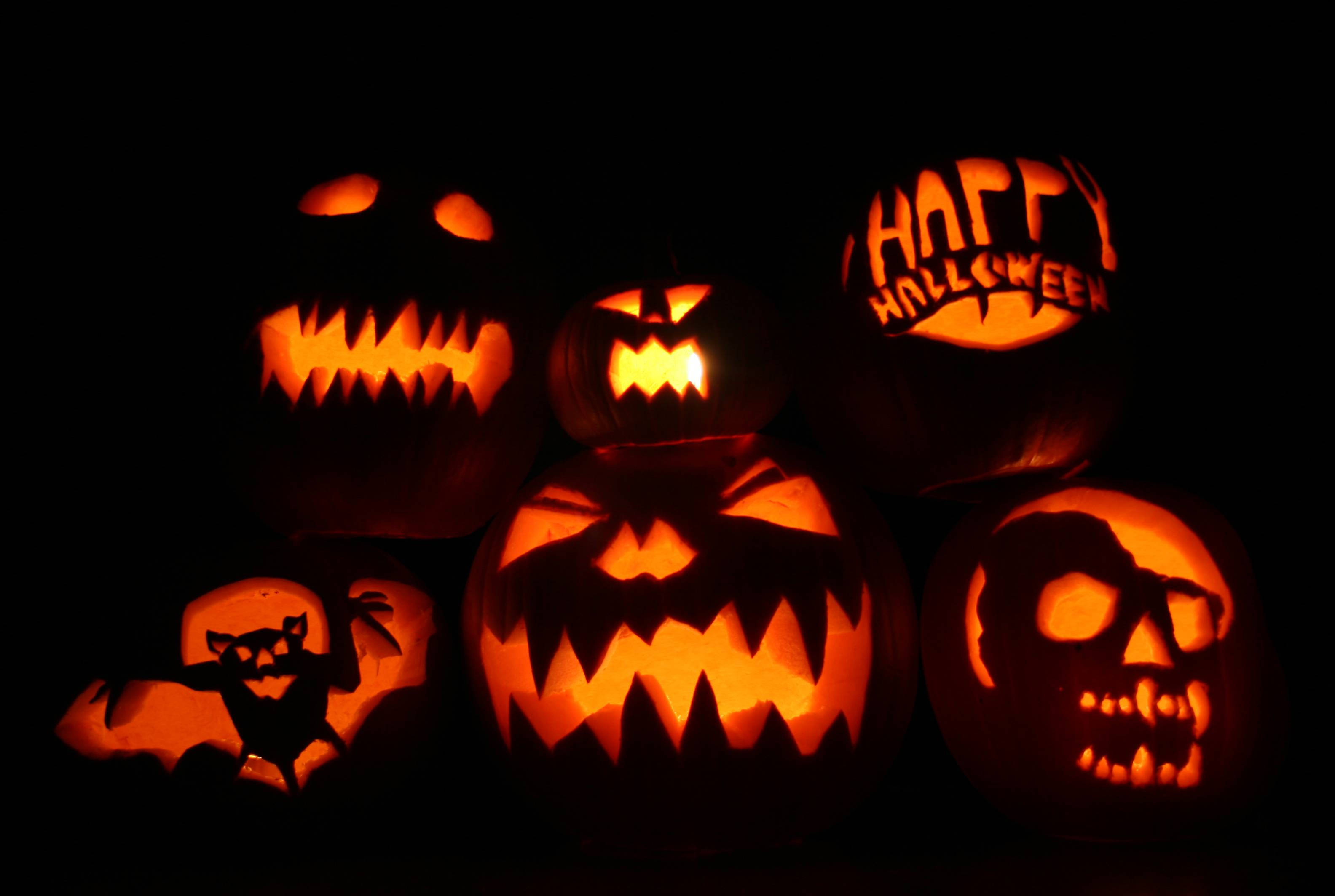 Söpö esteettinen Halloween-valopumpukat Taustakuvat