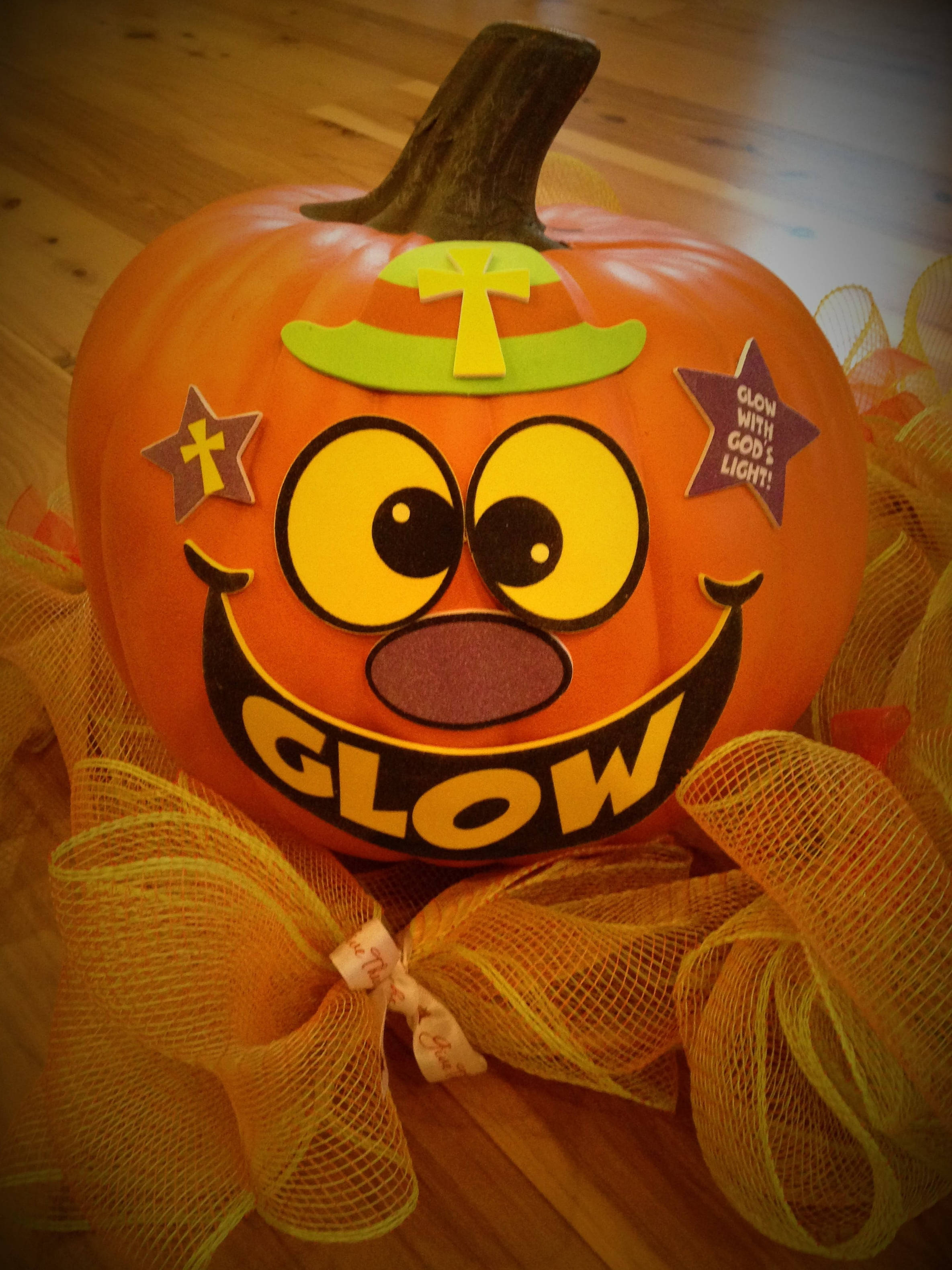 Söpö Halloween-kristillinen kurpitsa Taustakuvat