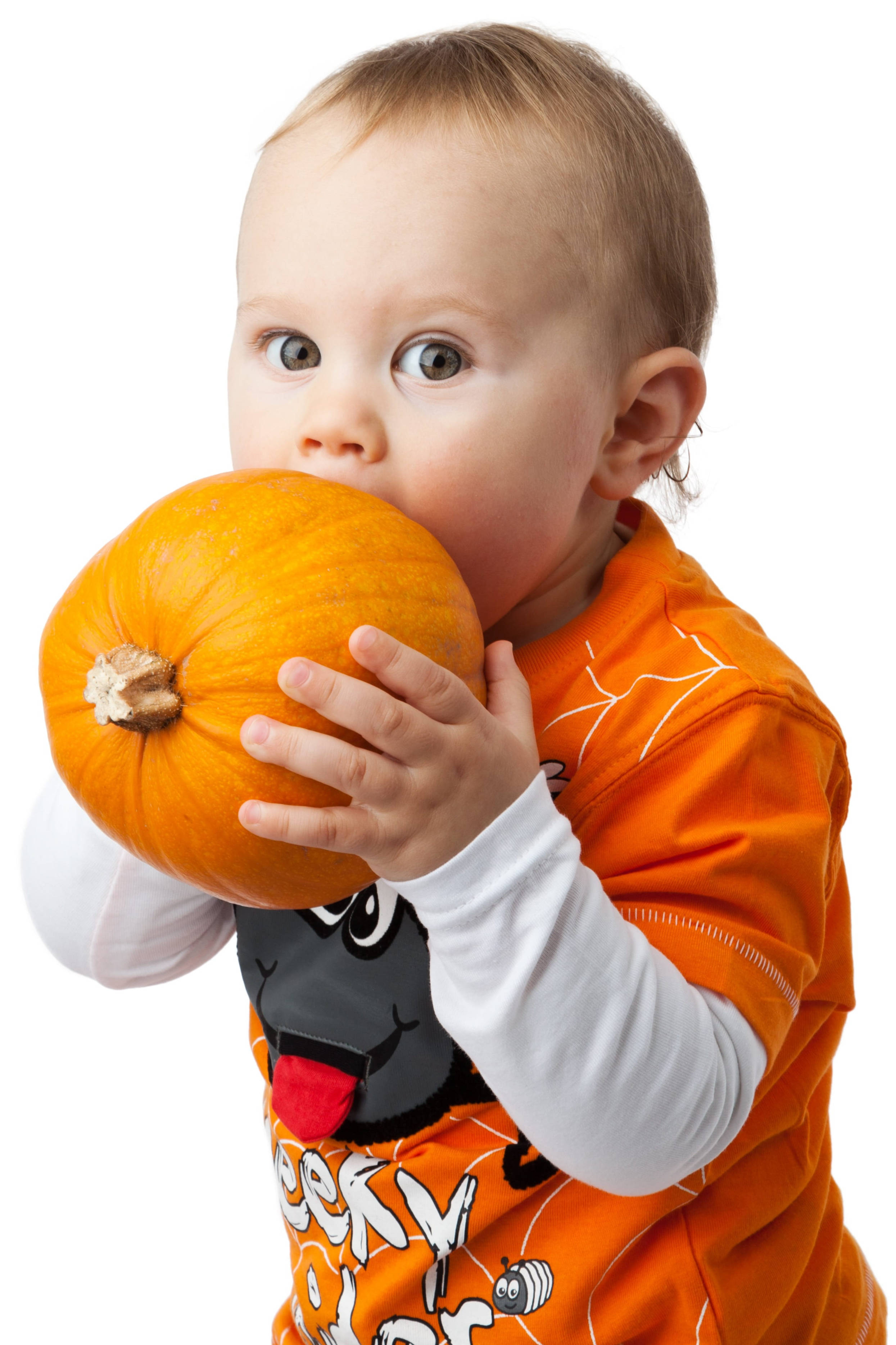 Söpö Halloween-pieni poika kurpitsan kanssa Taustakuvat