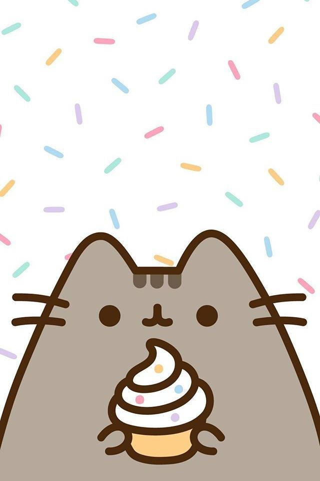 Söpö HD Pusheen pitelee kuppikakkua Taustakuvat