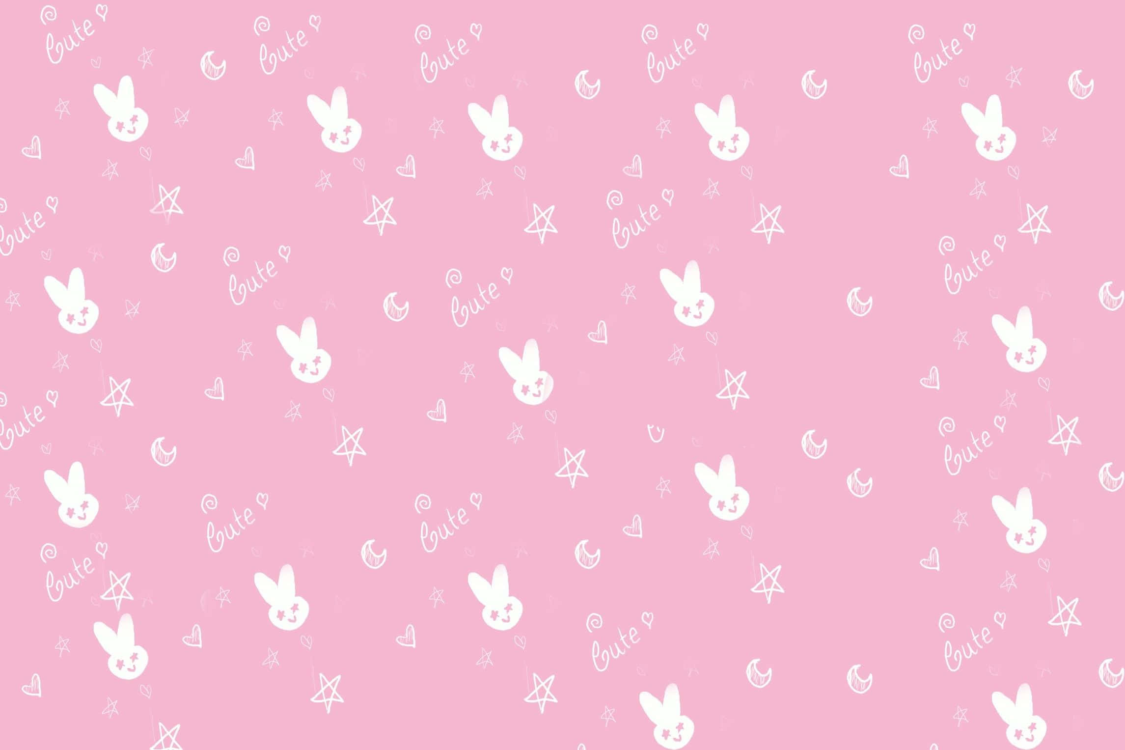 Söpö ja hurmaava vaaleanpunainen Kawaii-taustakuva Taustakuvat