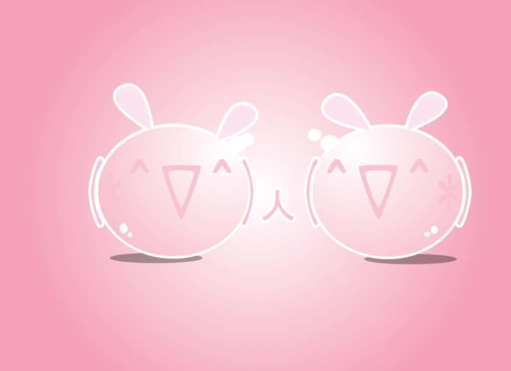 Söpö ja ihana vaaleanpunainen kawaii-taustakuva Taustakuvat