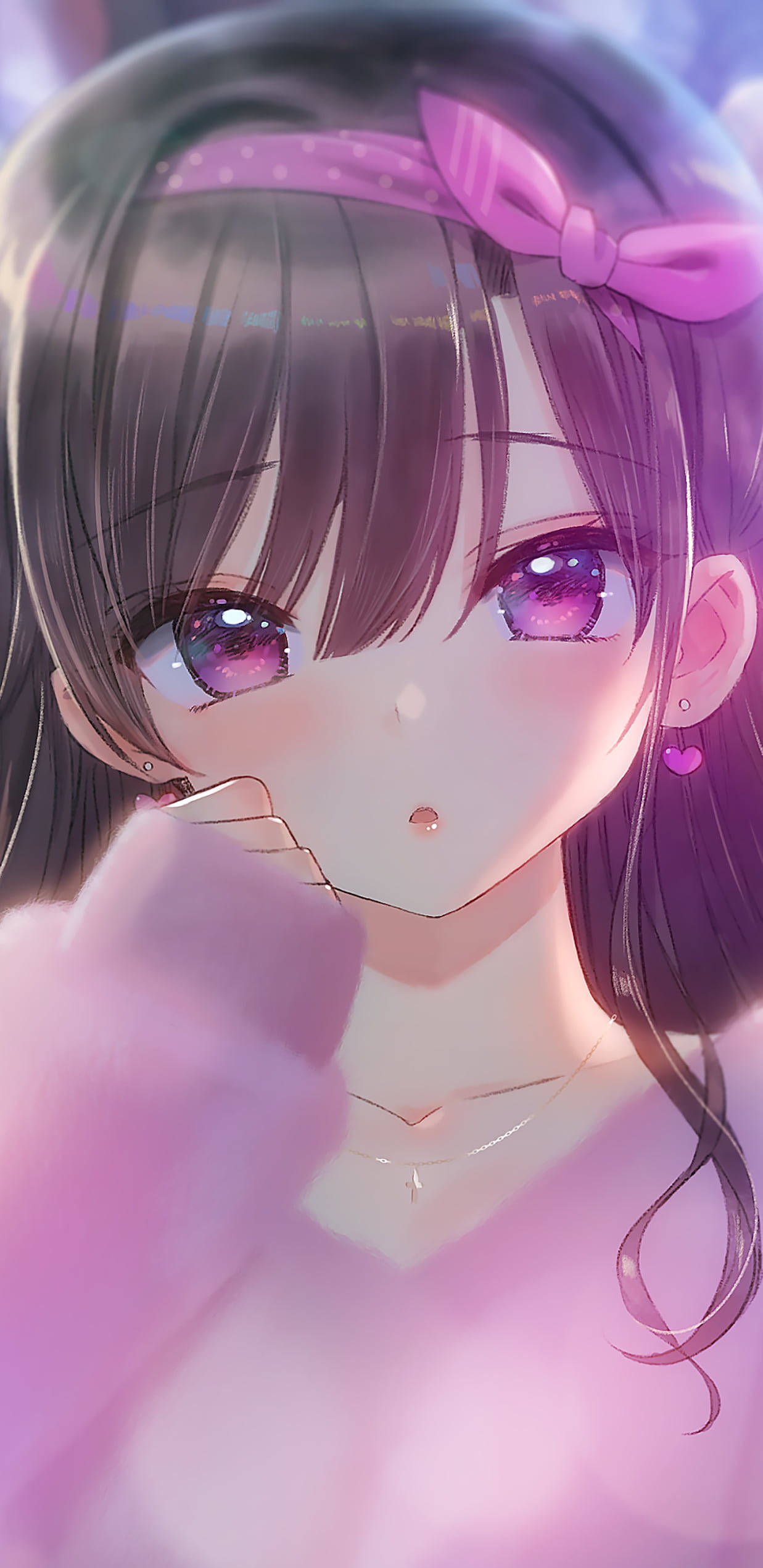 Söpö kawaii-anime tyylikäs vaaleanpunainen tyttö Taustakuvat