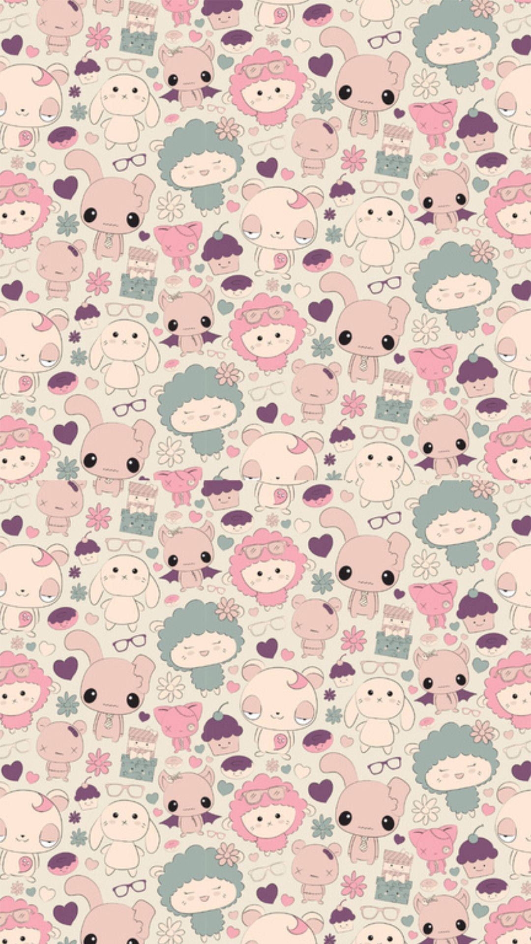 Söpö kawaii eläinkuvio Taustakuvat