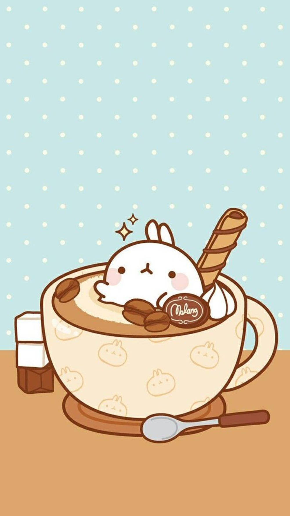 Söpö Kawaii-estetiikkakahvi Taustakuvat