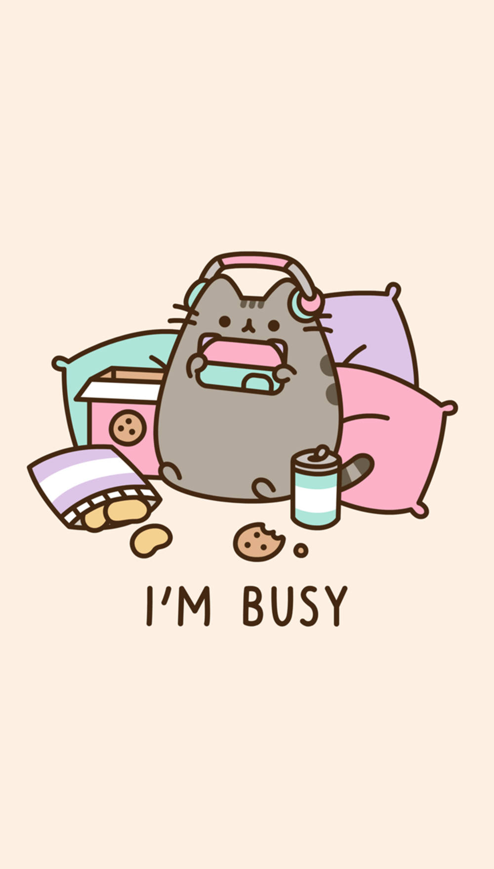 Söpö Kawaii-estetiikalla varustettu Pusheen-kissa Taustakuvat