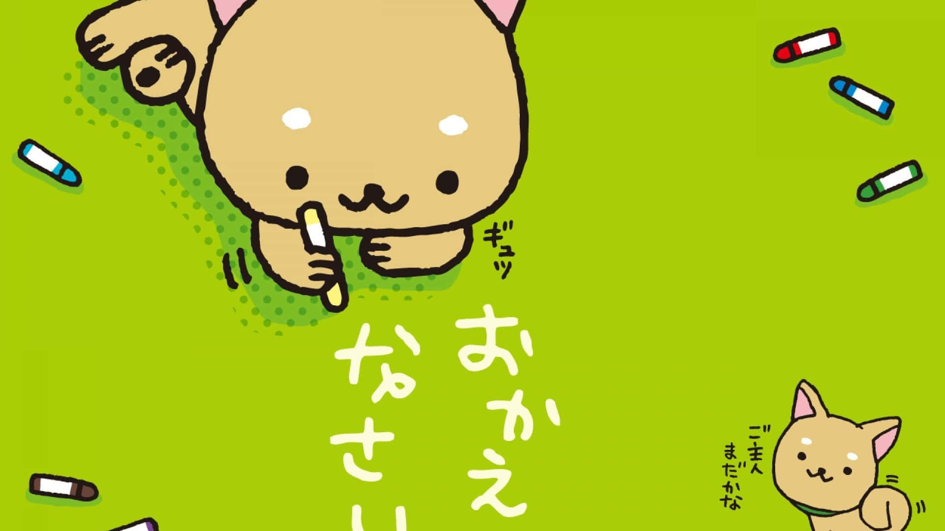 Söpö kawaii-kissa piirtelemässä Taustakuvat