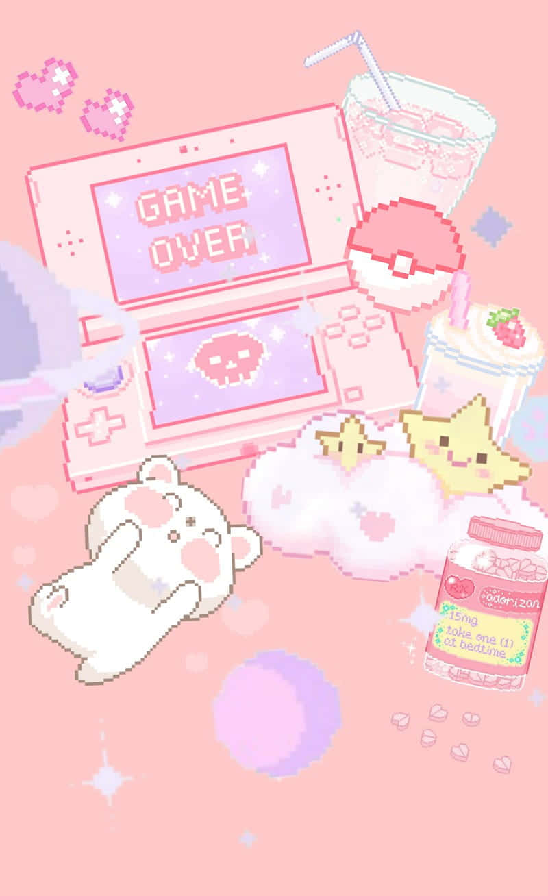 Söpö kawaii-pikselitaide Taustakuvat