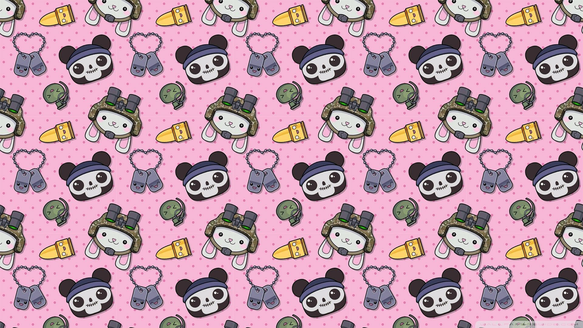 Söpö kawaii-tyylinen sotilaskuvio Taustakuvat