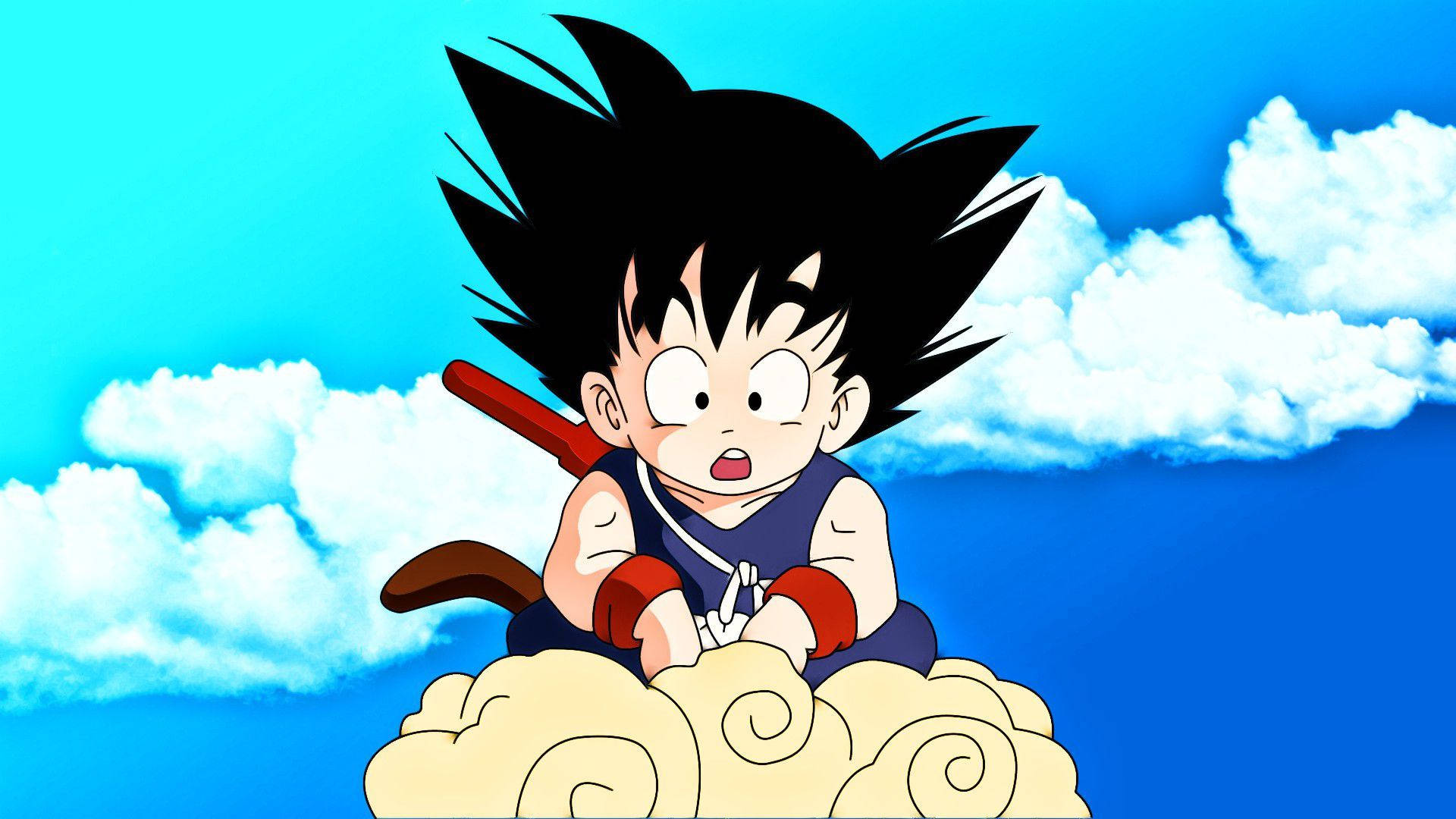 Söpö Lapsi-Goku taivaalla -taustakuva