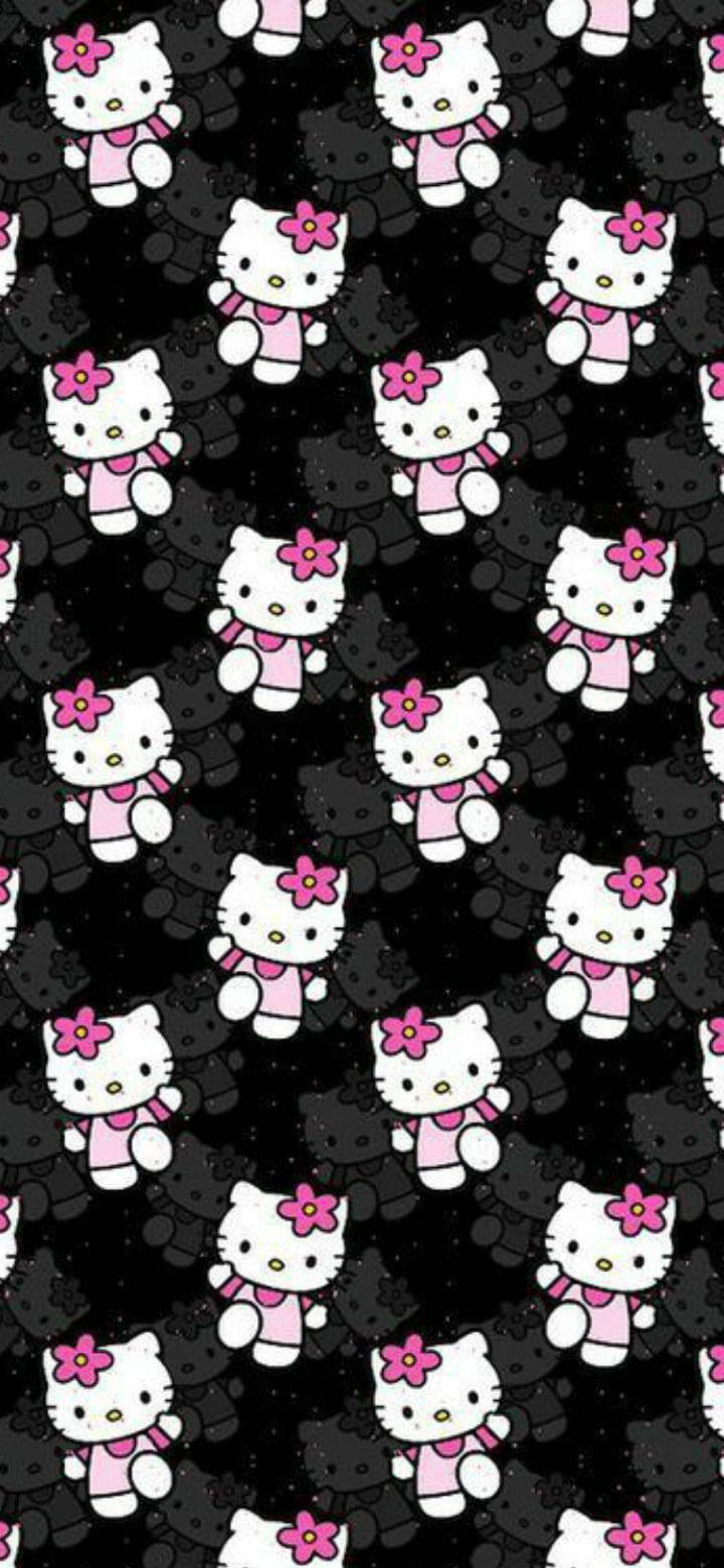Söpö musta Hello Kitty -kuvio Taustakuvat