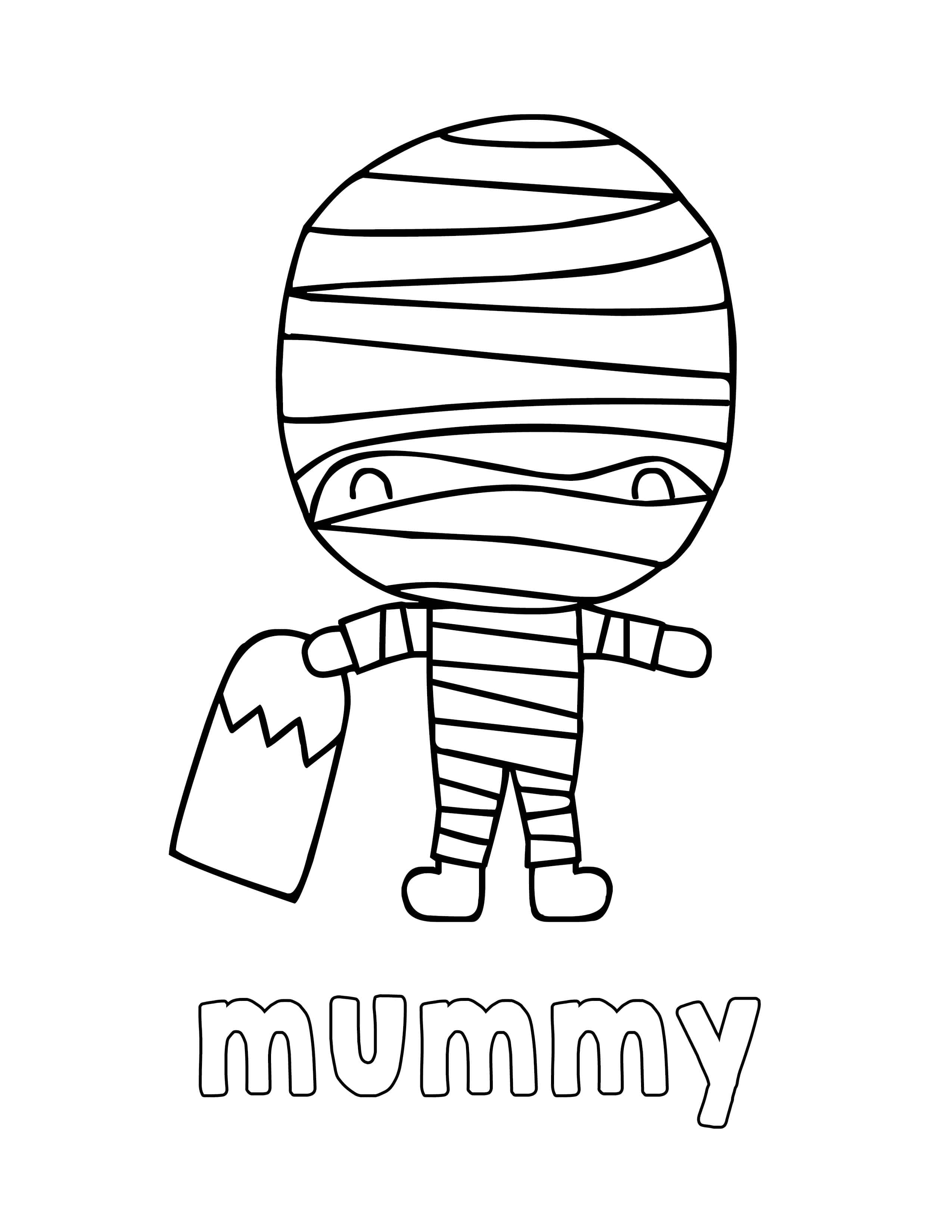 Söpö muumio Halloween-värityskuva Taustakuvat