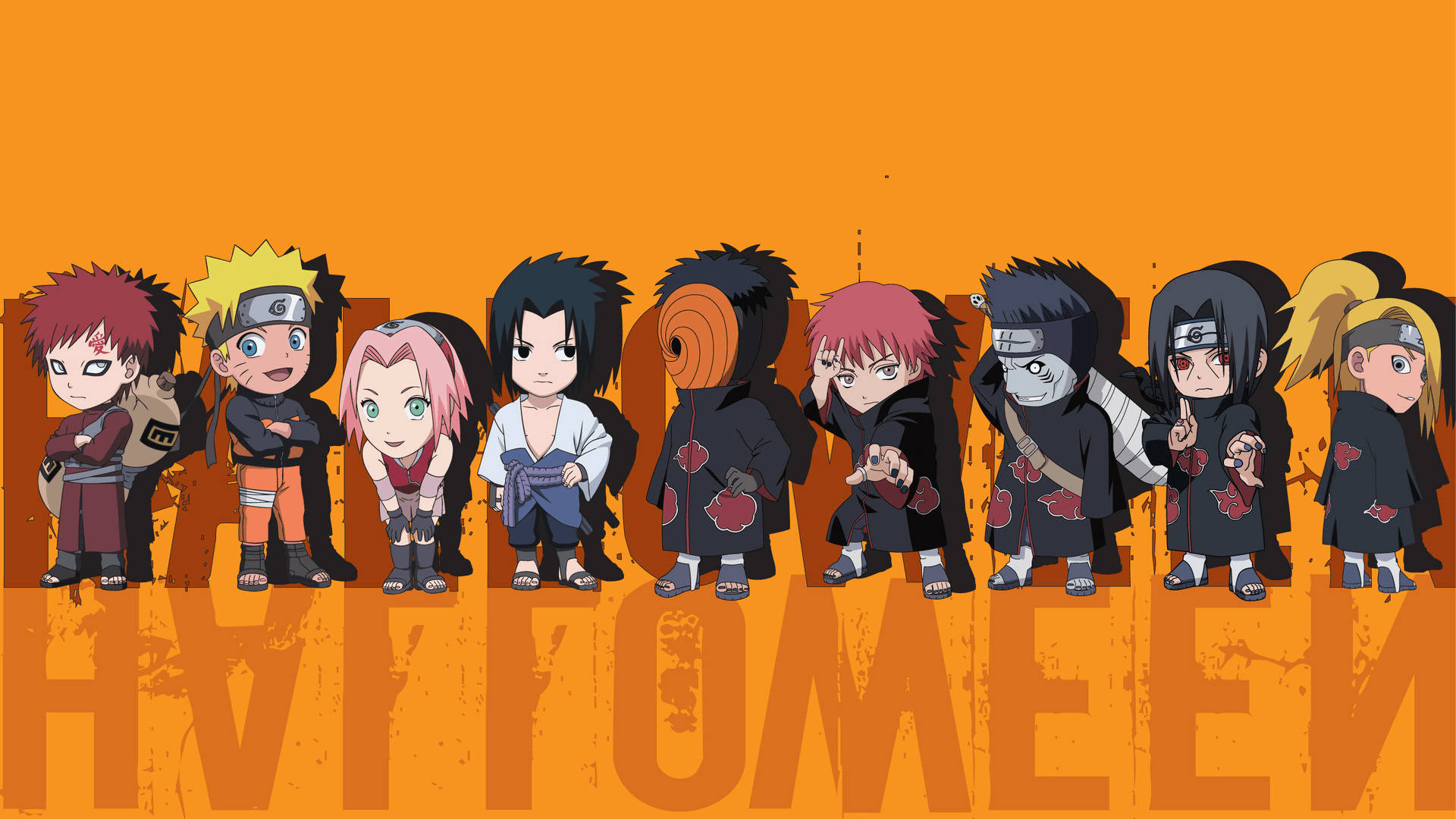 Söpö Naruto Halloween-taide Taustakuvat