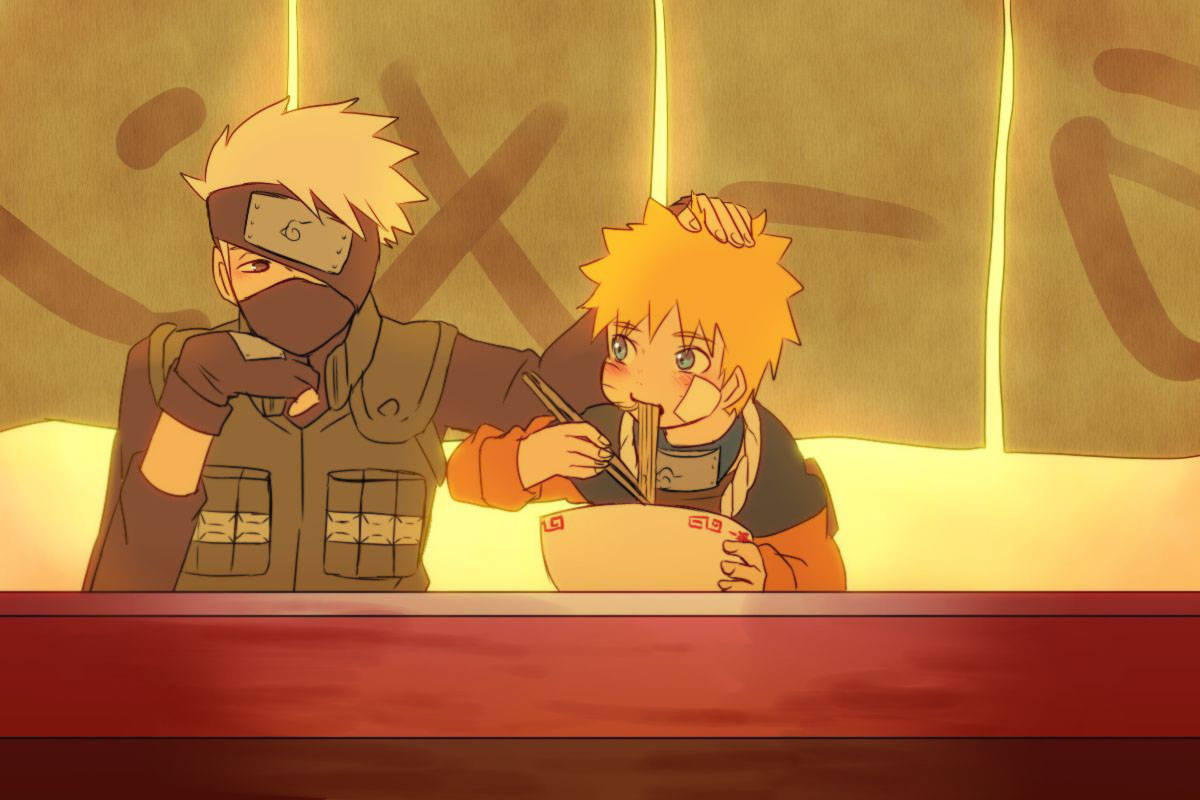 Söpö Naruto ja Kakashi ramen-kaupassa Taustakuvat