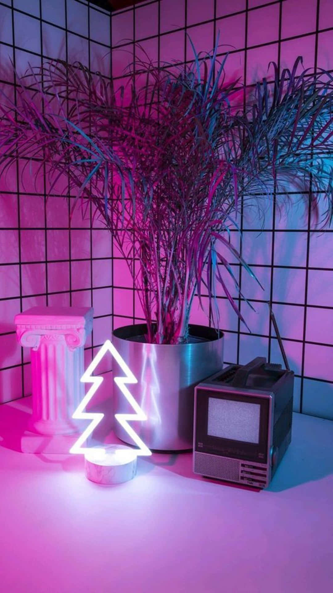 Söpö neonpinkki joulukuusivalaisin Taustakuvat
