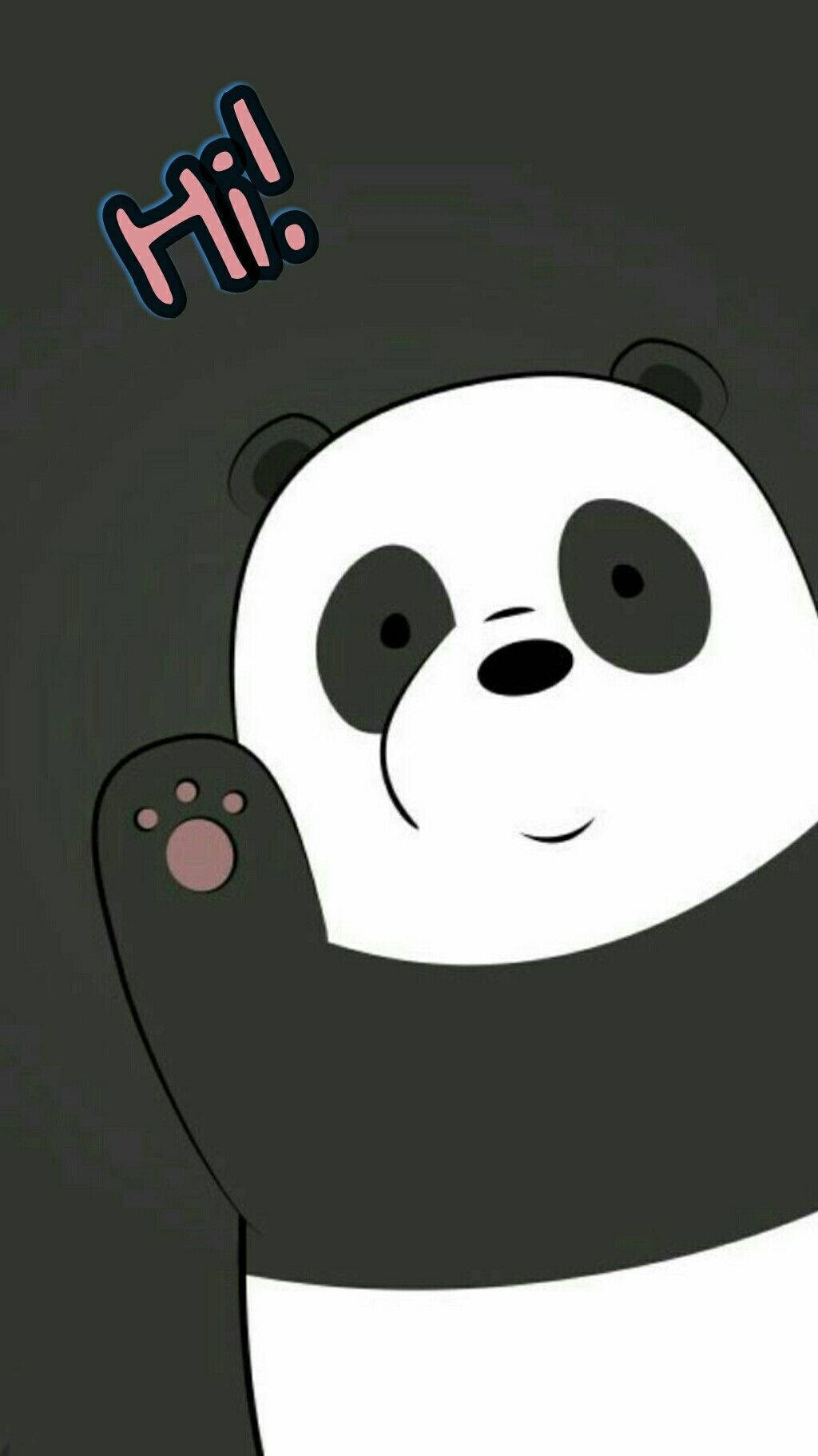 Söpö Panda We Bare Bears -sarjasta heiluttamassa moi Taustakuvat