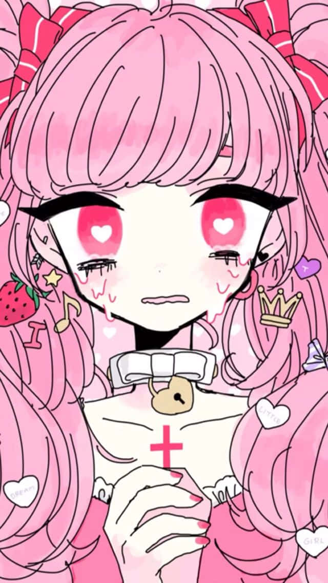 Söpö pastelligootti-animetyttö rukoilee Taustakuvat