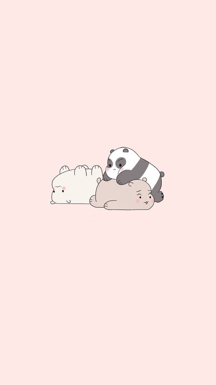 Söpö piirroshahmot We Bare Bears leikkimässä Taustakuvat