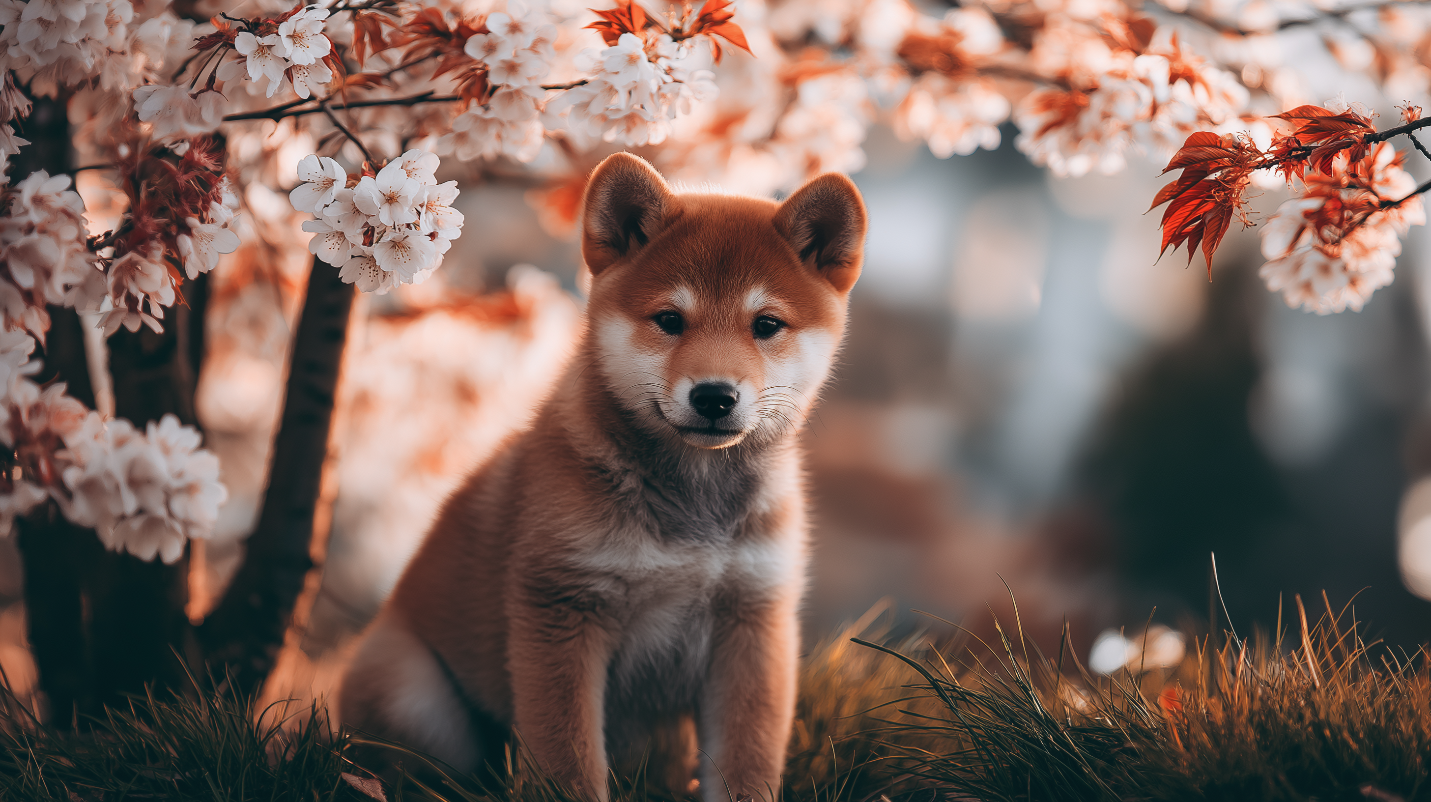Söpö shiba inu -pentu Taustakuvat