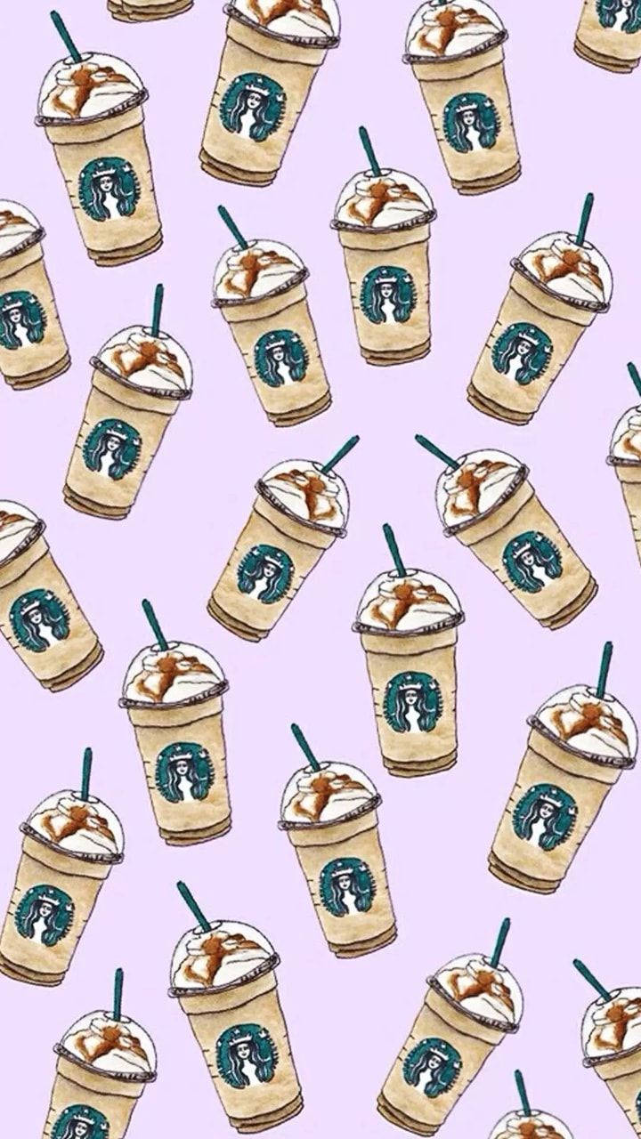 Söpö Starbucks-karamellijuomakuvio Taustakuvat