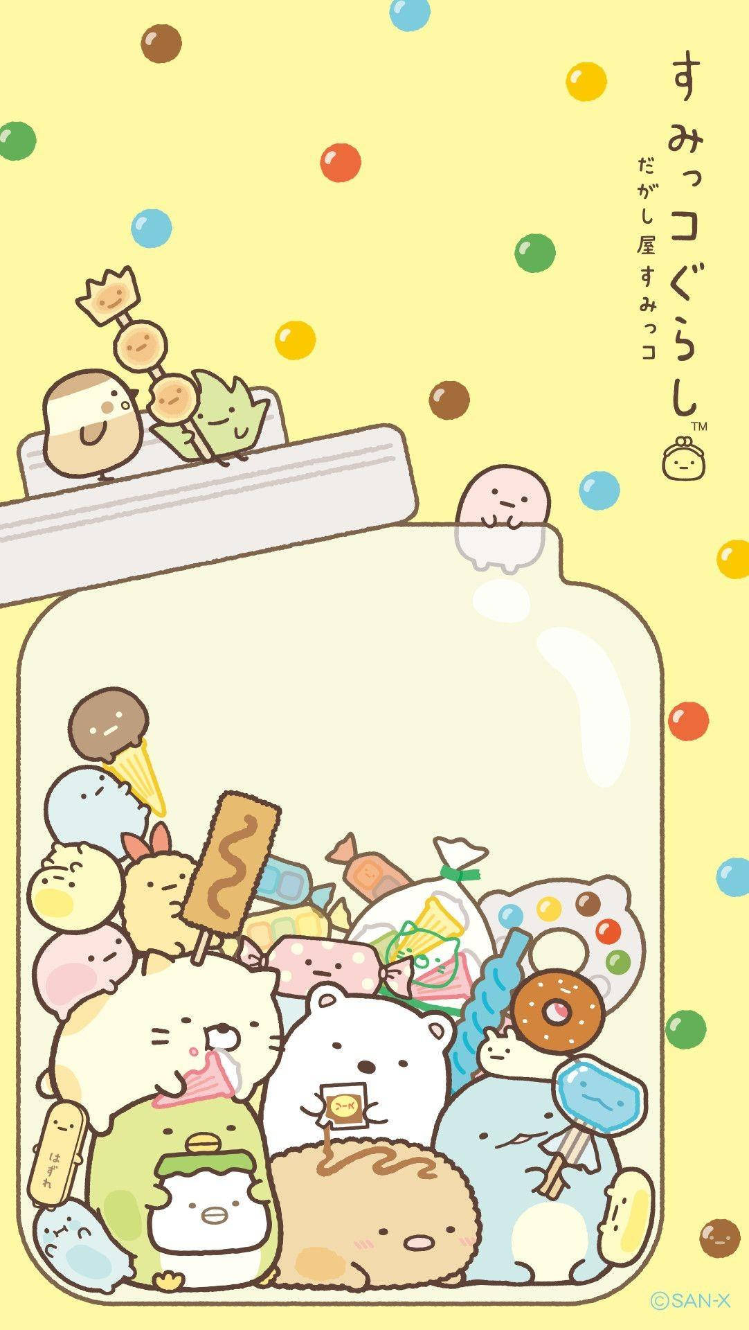 Söpö Sumikko Gurashi esteettinen puhelin Taustakuvat