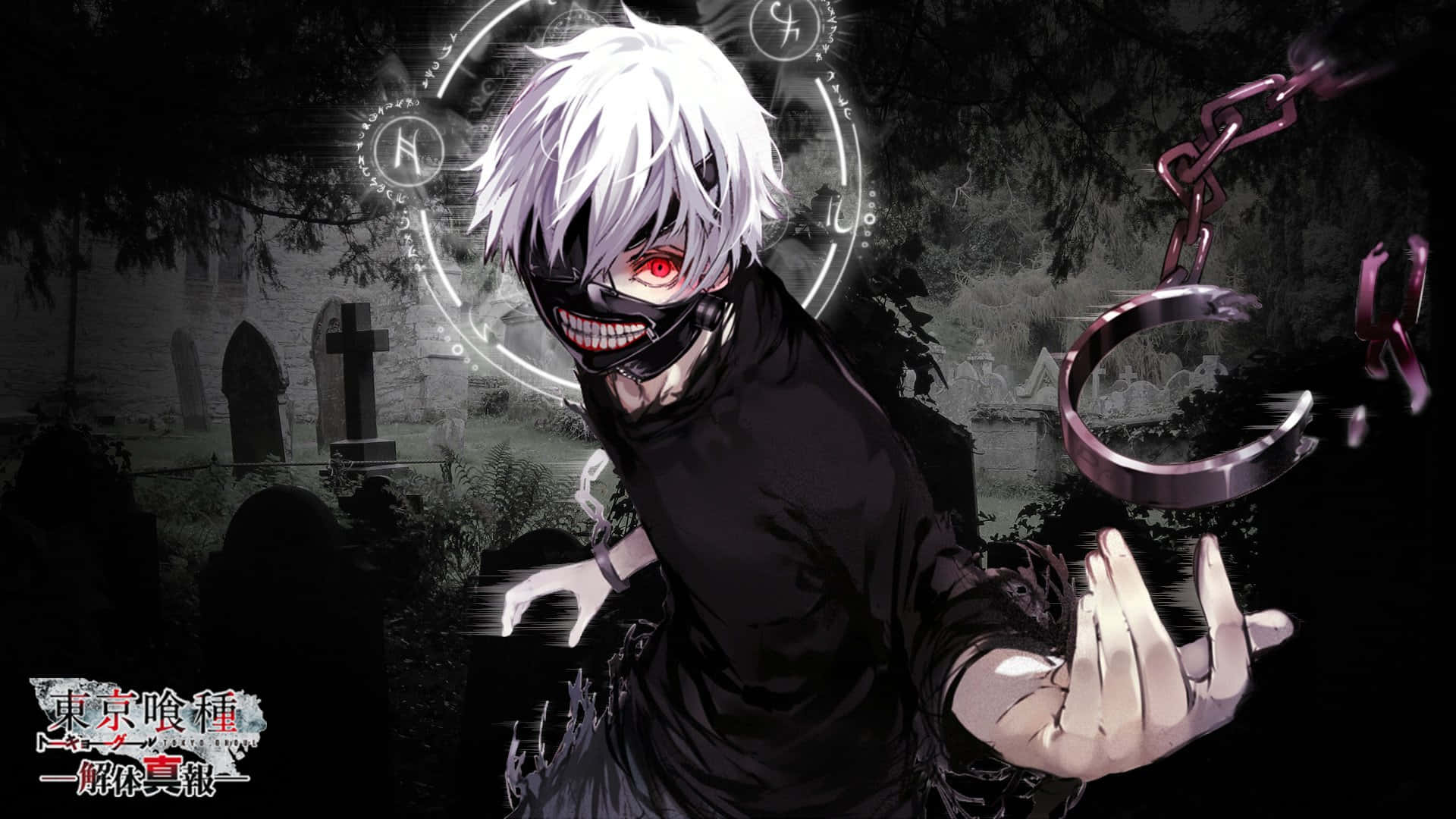 Söpö synkkä anime-taite Tokyo Ghoul Kaneki Ken Taustakuvat