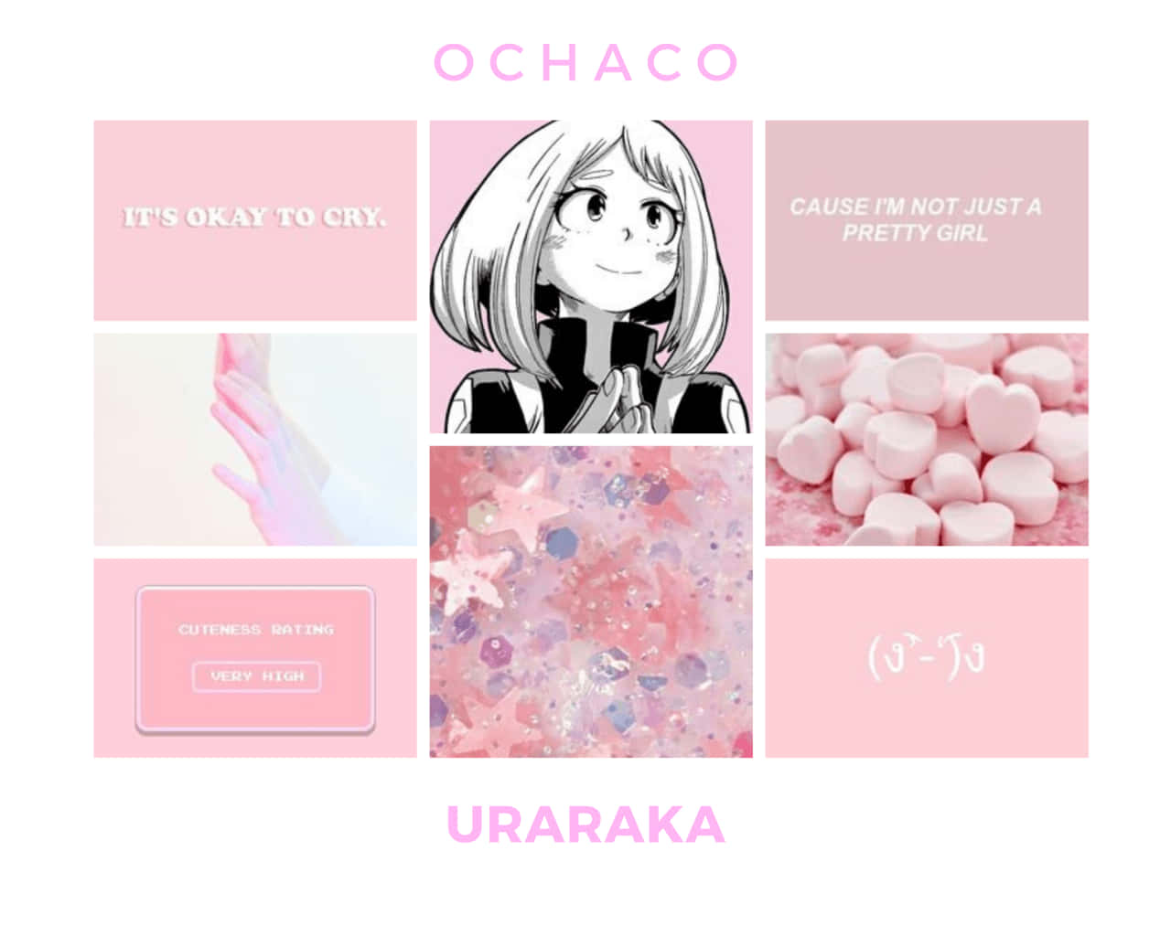 Söpö vaaleanpunainen Uraraka-estetiikka Taustakuvat