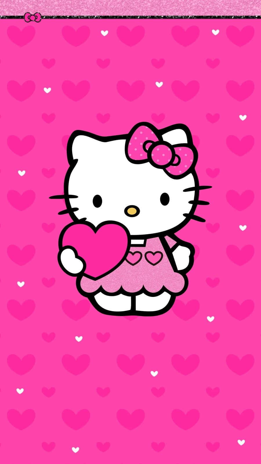 Söpö vaaleanpunainen Hello Kitty Sydämet Taustakuvat