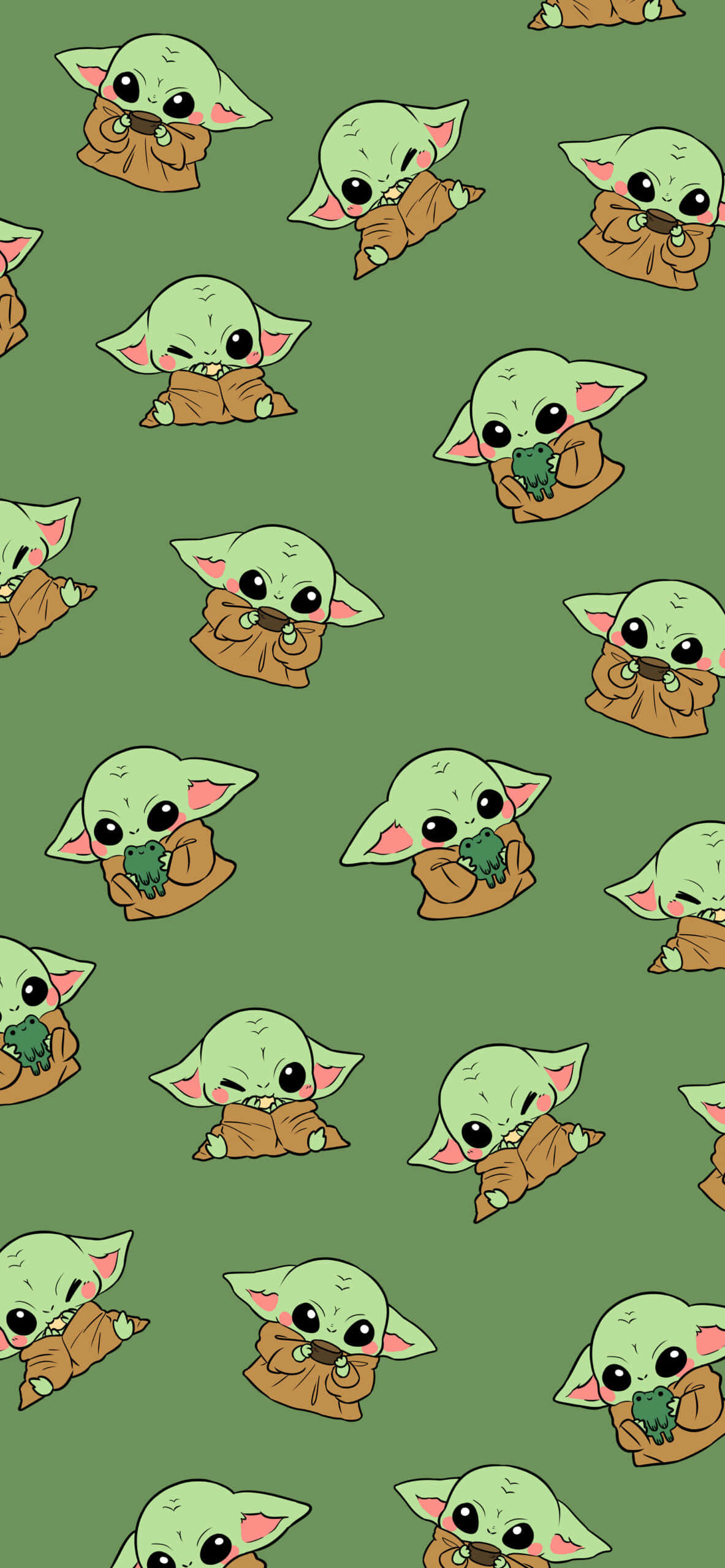 Söpö Baby Yoda -kuvioinen kuva Taustakuvat