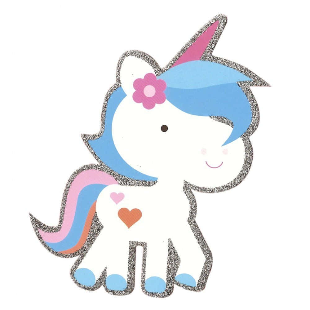 Söpö yksisarvinen kawaii pastellinsininen sarjakuvakuva Taustakuvat