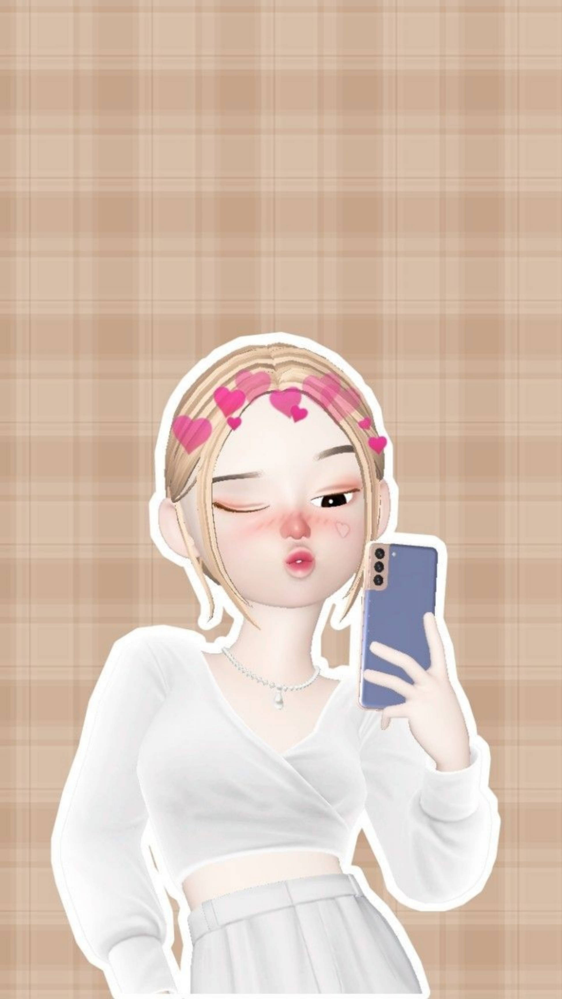 Söpö Zepeto-tyttö poutahuulilla Taustakuvat