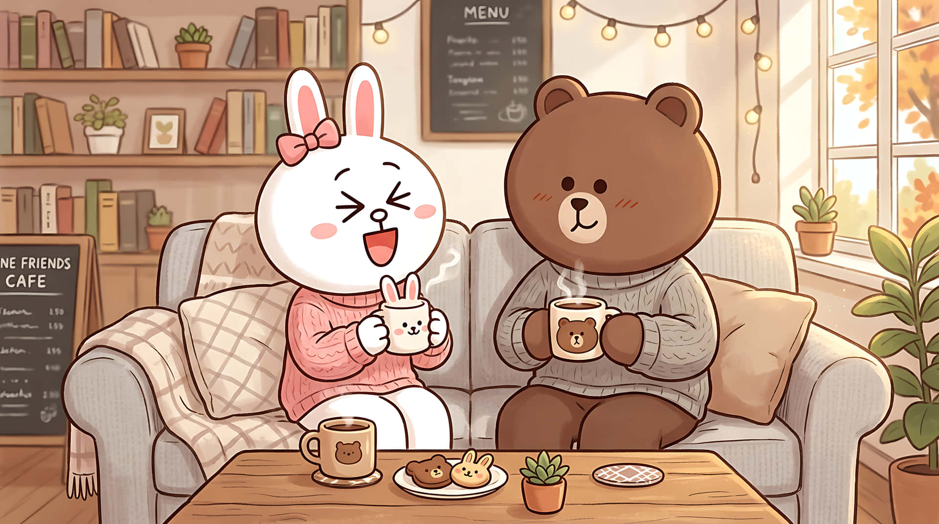 pupu,karhu,käni,kahvila,kahvi,ystävyys,söpö,kawaii,kuvitus,sarjakuva,viihtyisä,hygge,neuleet,syksy,talvi,sisustus,elämäntapa,ystävät,rakkaus,pari
