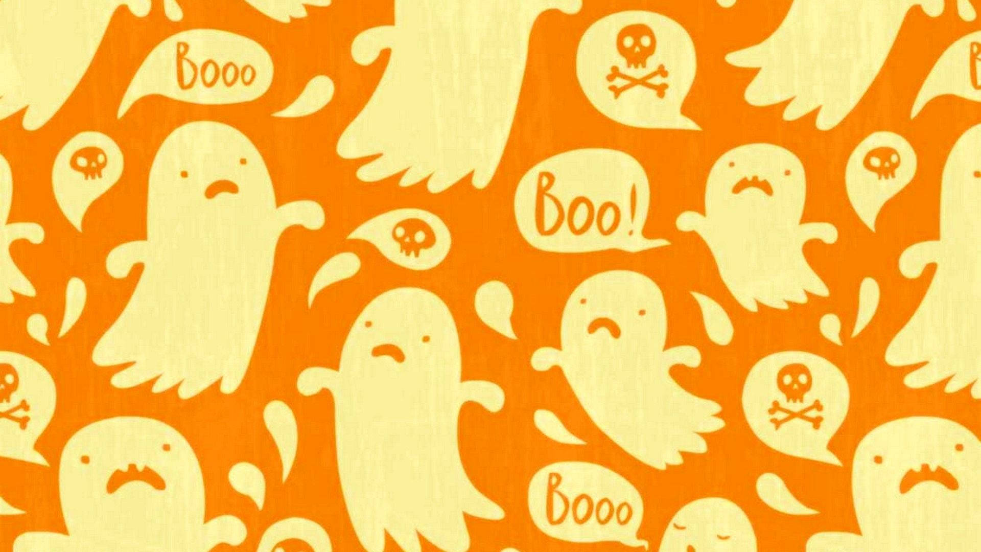 Söpöt esteettiset Halloween-kummitukset Taustakuvat