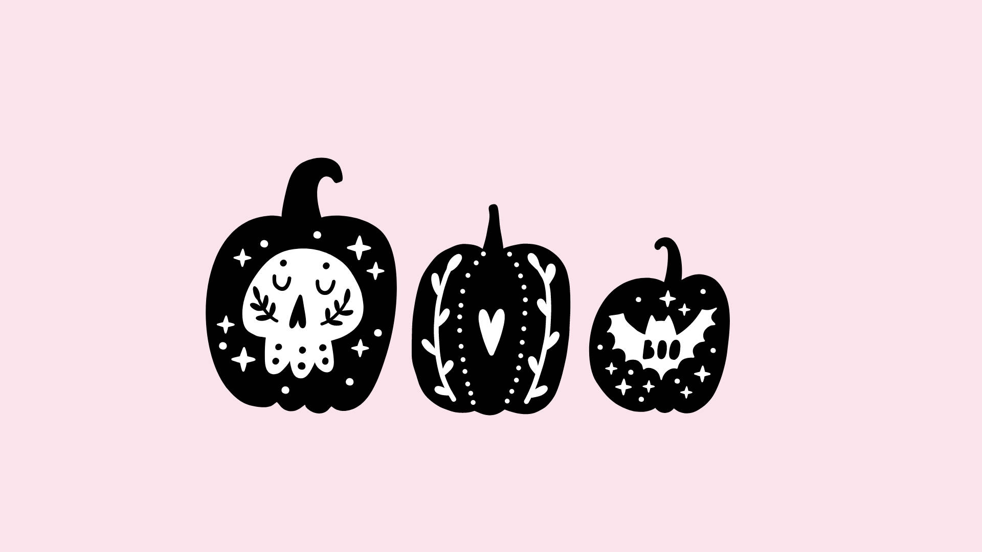 Söpöt esteettiset Halloween-kurpitsat Taustakuvat
