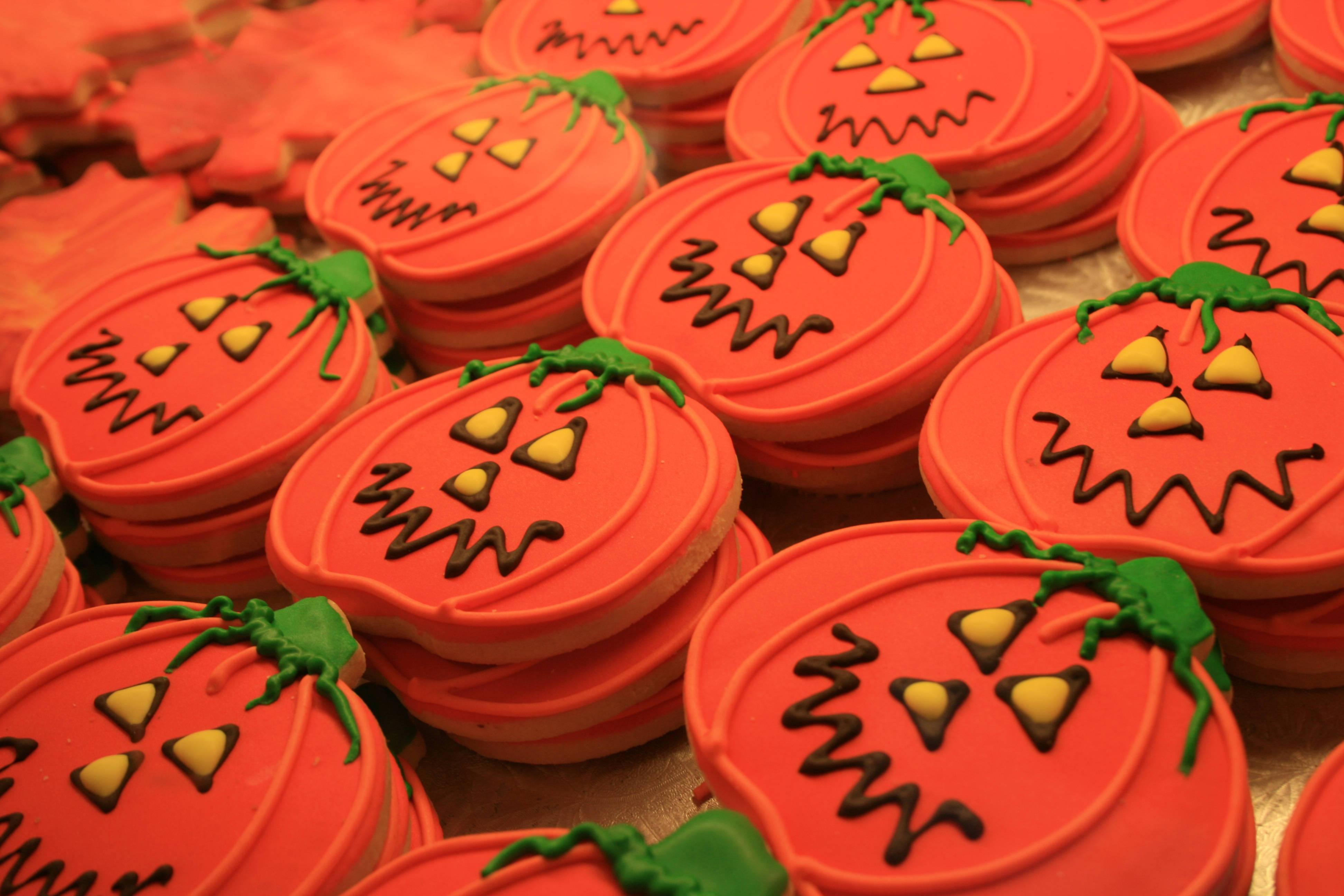 Söpöt Halloween-kurpitsakeksit Taustakuvat