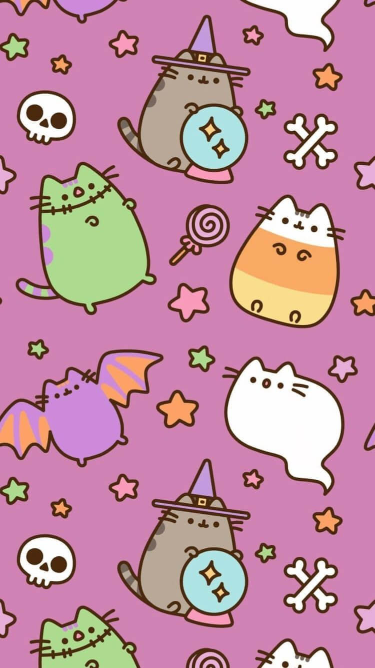 Söpöt HD Halloween Pusheen-taustakuvat Taustakuvat