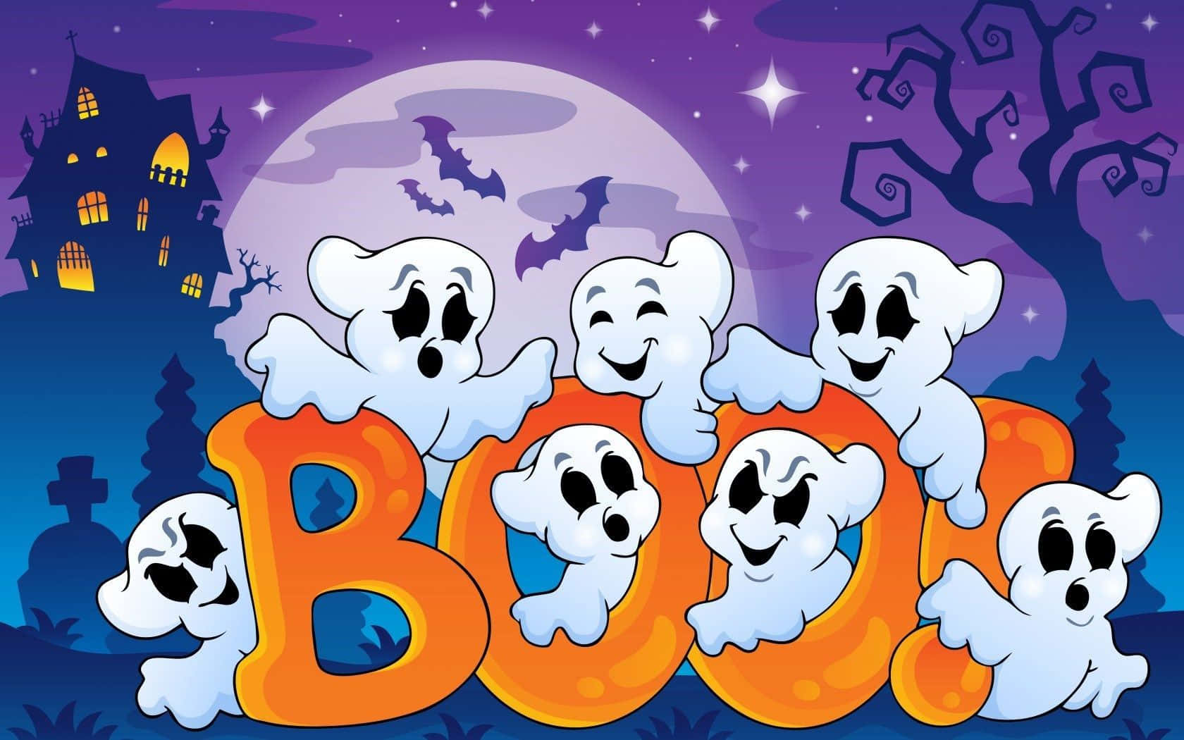 Söpöt kummittelevat aaveet Halloween-kuva Taustakuvat
