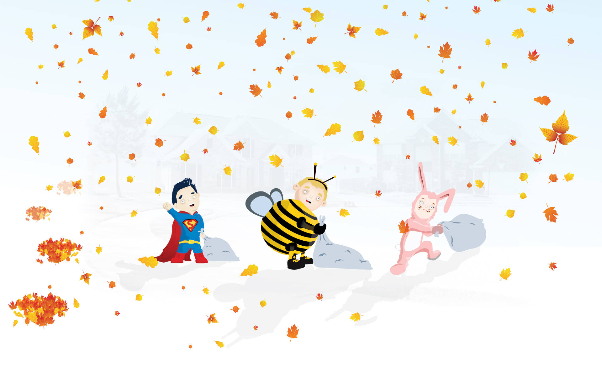 Söpöt syksyn lapset Halloween Taustakuvat