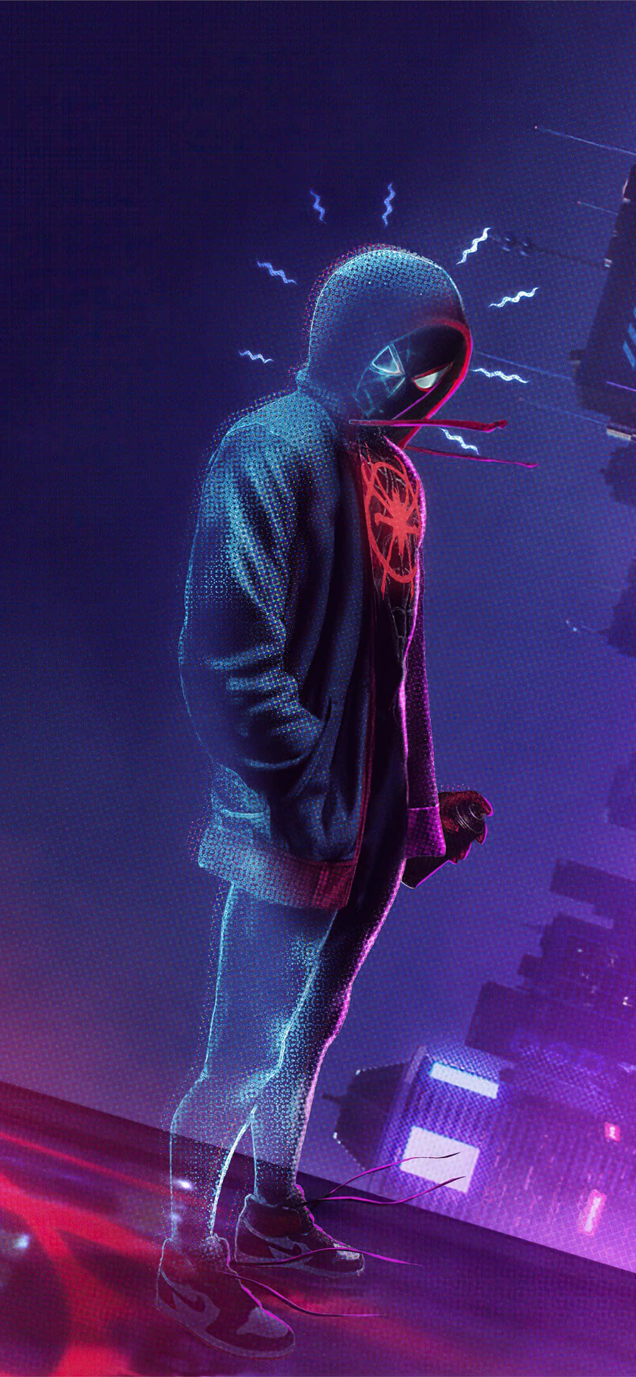 Spider Man Huppari Miles Morales iPhone Taustakuvat