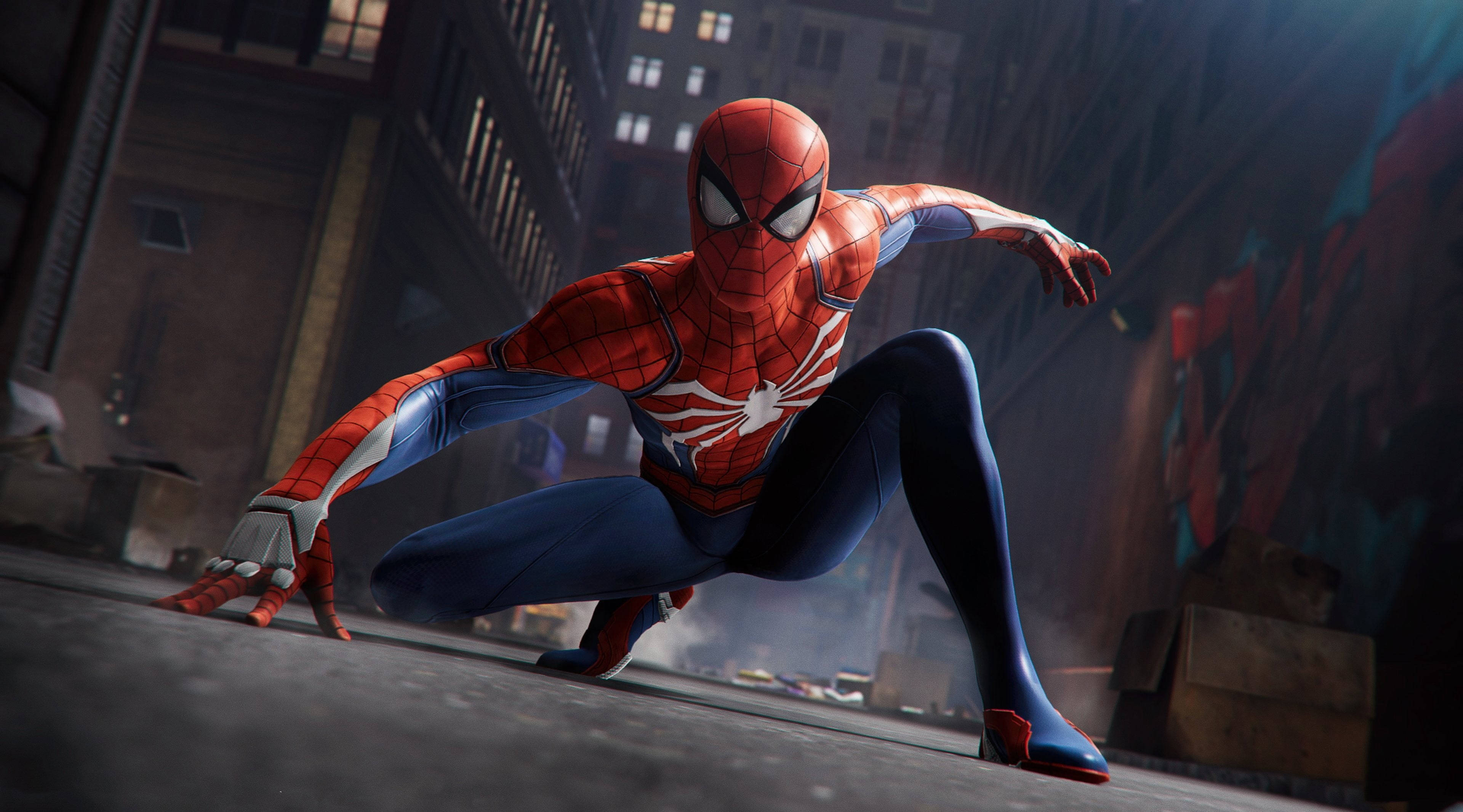 Spider-Man taisteluasento 1080p pelitausta Taustakuvat