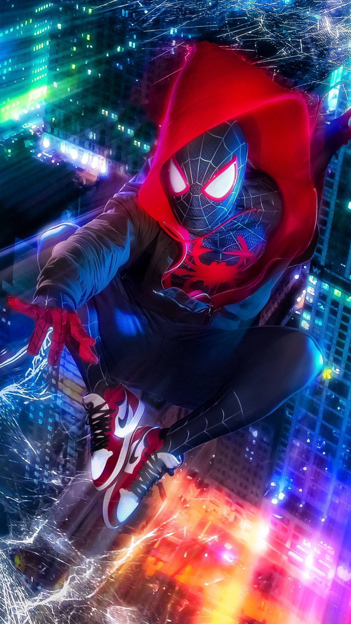 Spiderman heittää verkkojaan Spider-verseen Taustakuvat
